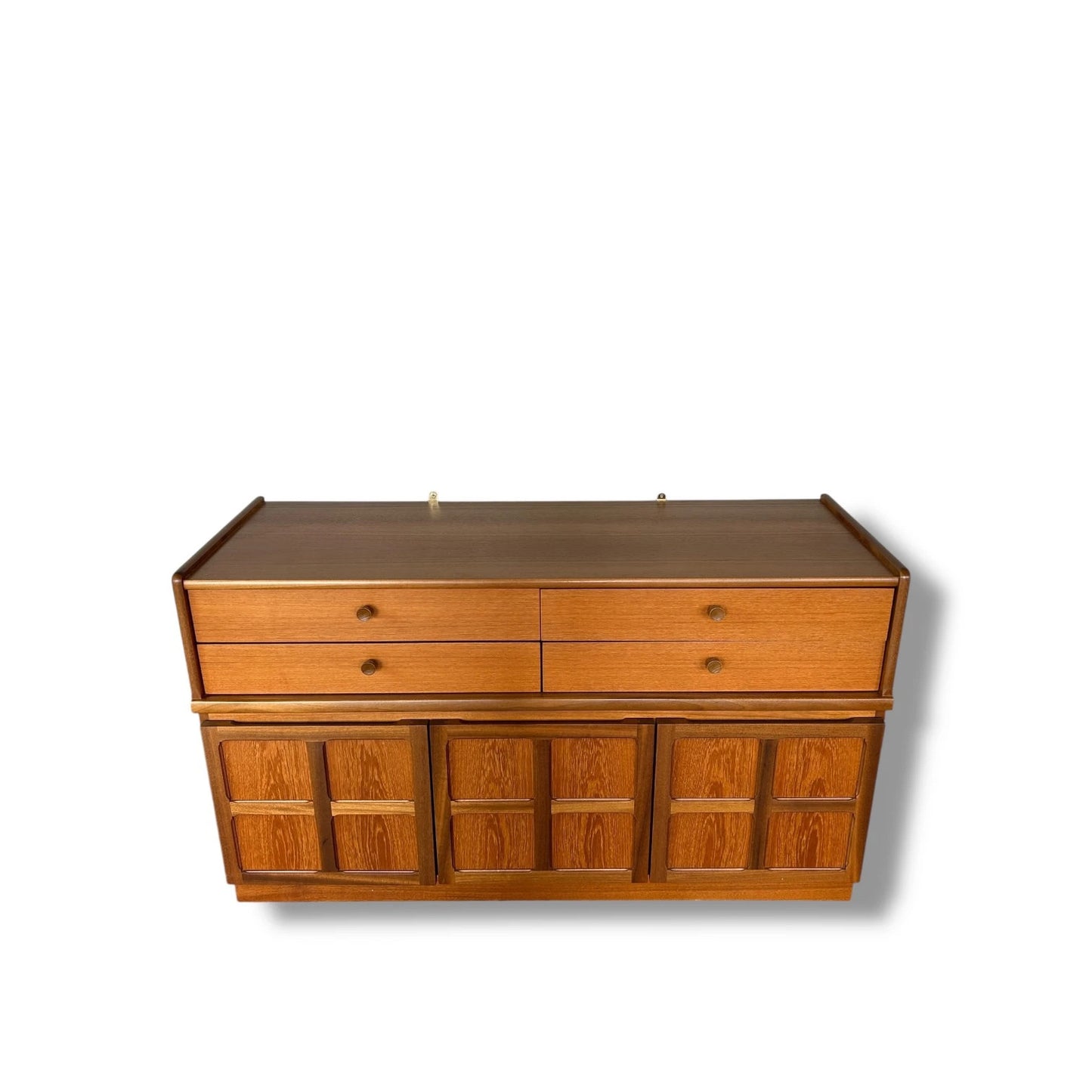 Mid Century Nathan Teak & Oak Brutalist Sideboard