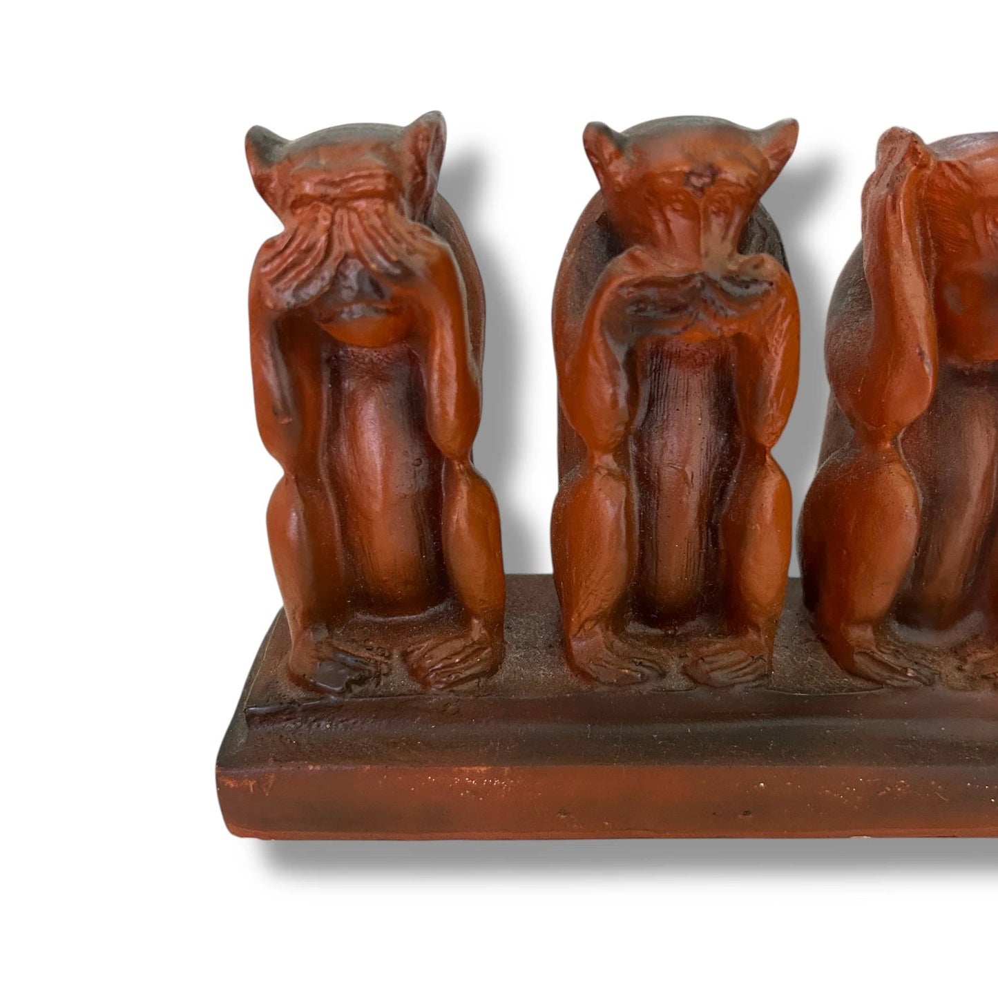 Mid Century Modern Three Wise Monkeys See no Evil Sculpture