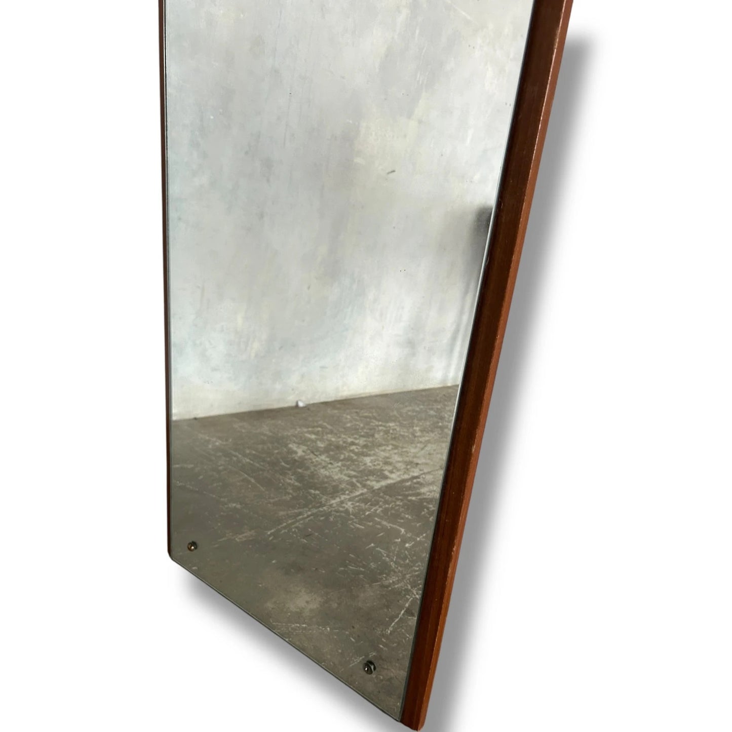 Mid Century Danish Teak Wall Mirror – Long Rectangular Vintage Mirror