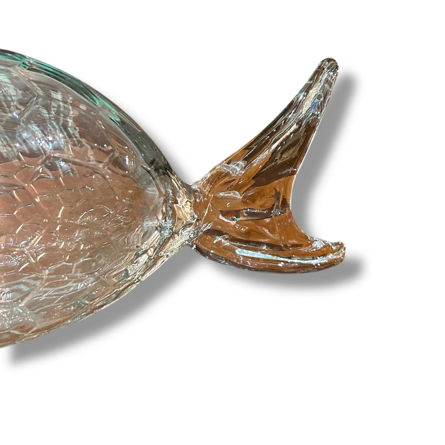 Mid Century Smoked Glass Art Fish