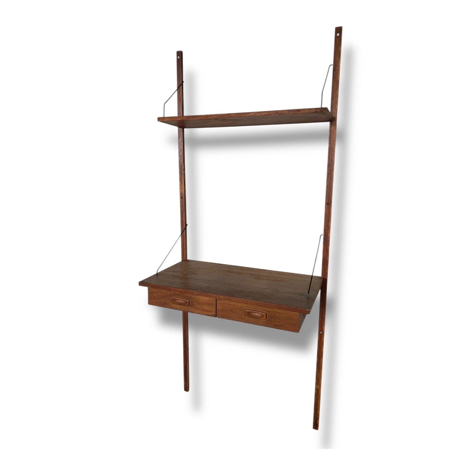 Mid Century Modern Danish Ladderax Style Floating Desk Shelf | Wall Mounted Modular Unit