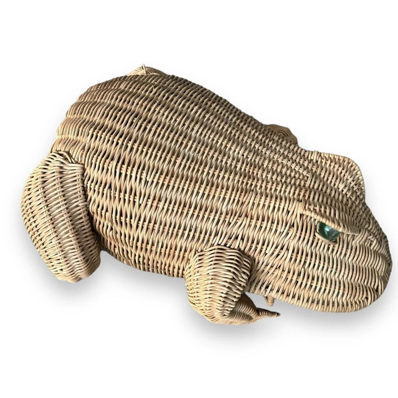Mid Century Frog-Shaped Wicker Basket Olivier Cajan