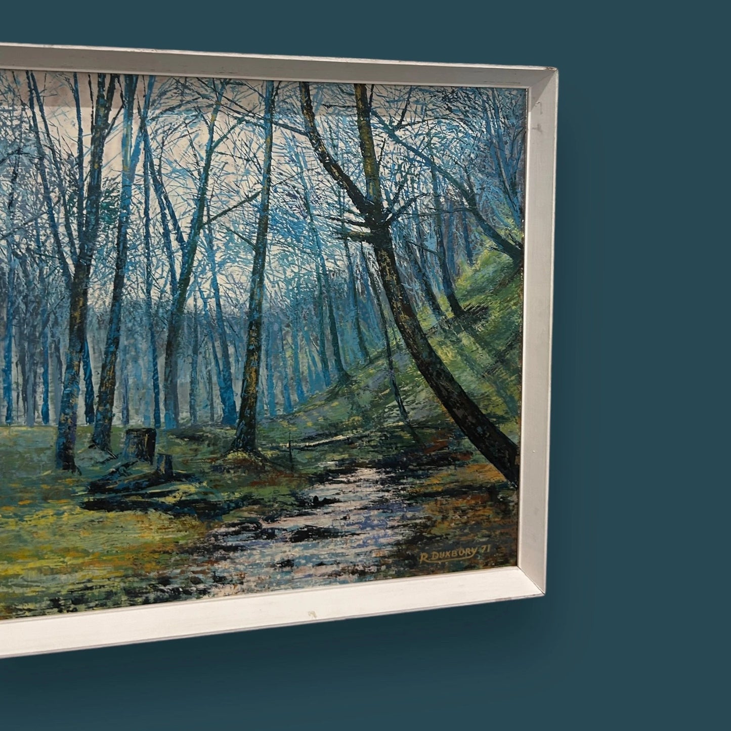 Vintage 1970s Nature Scene Oil Painting Frame