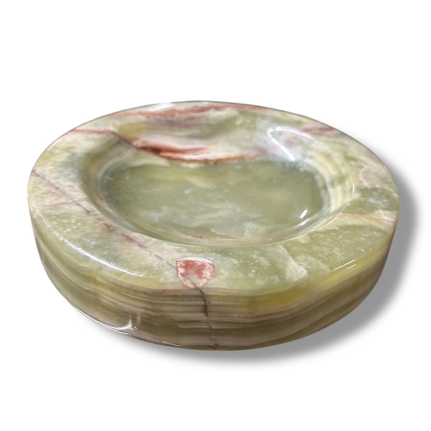Mid Century Modern Round Onyx Marble Ashtray