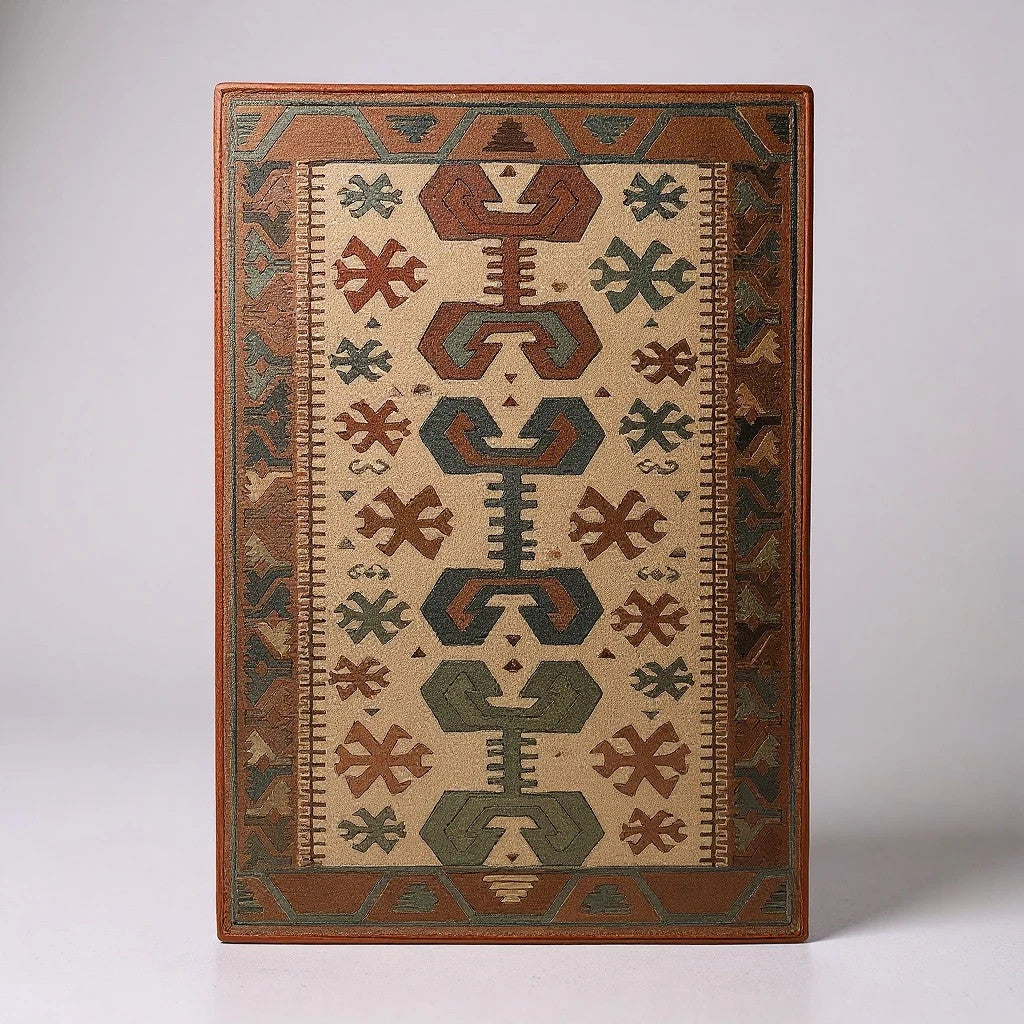 Traditional Persian Wool Rug – Vintage Handwoven Geometric Oriental Carpet