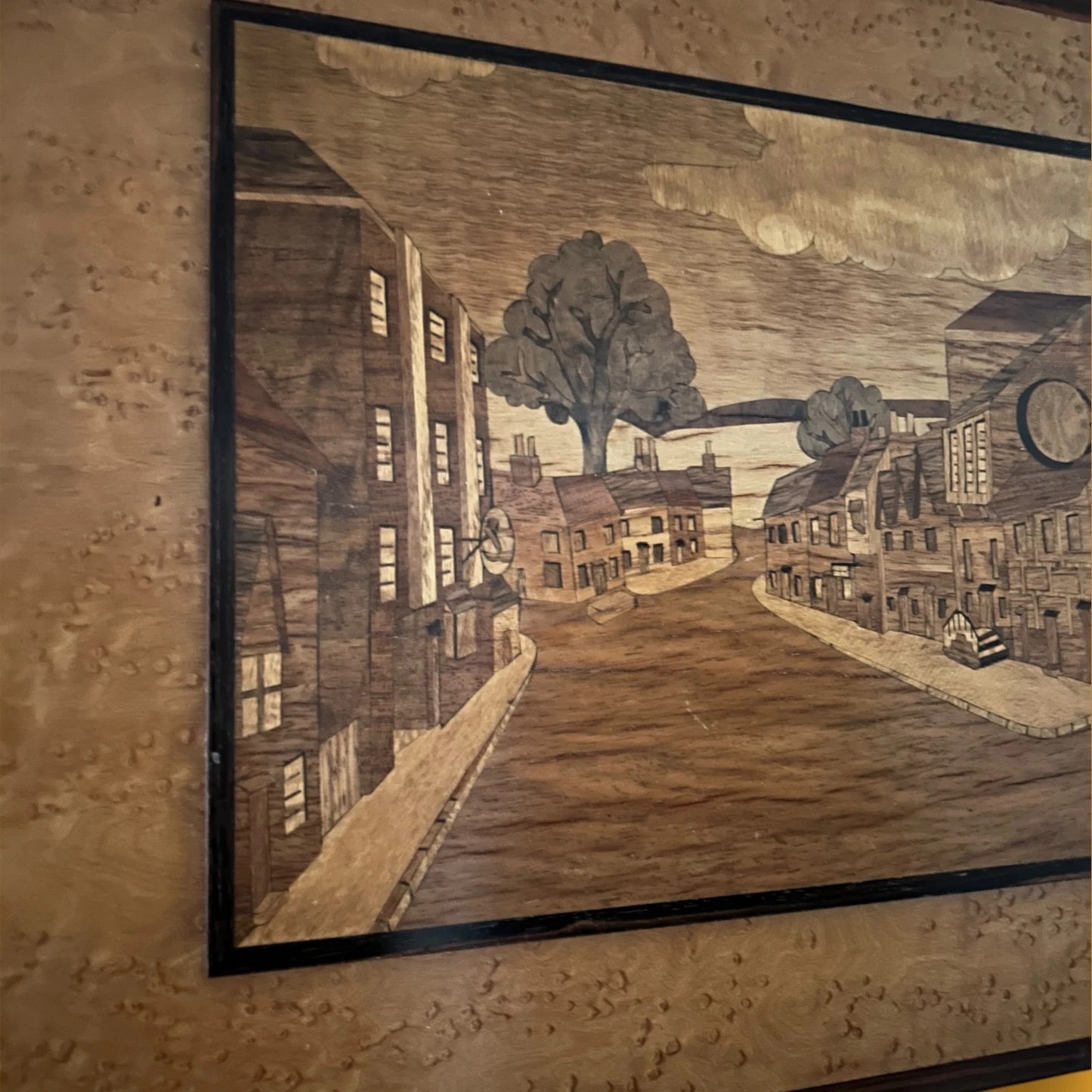 Mid Century Marquetry Wood Picture