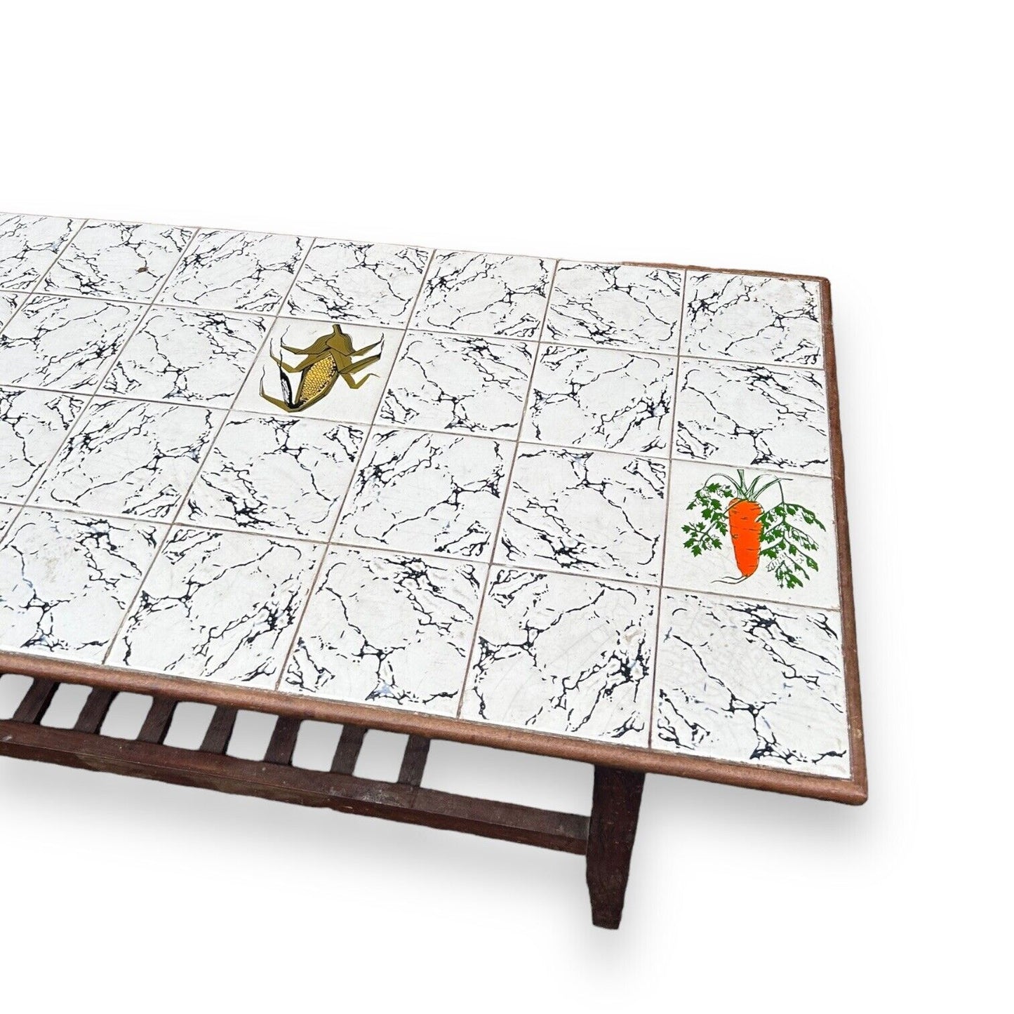 Mid Century Vegetable Ceramic Tile Table