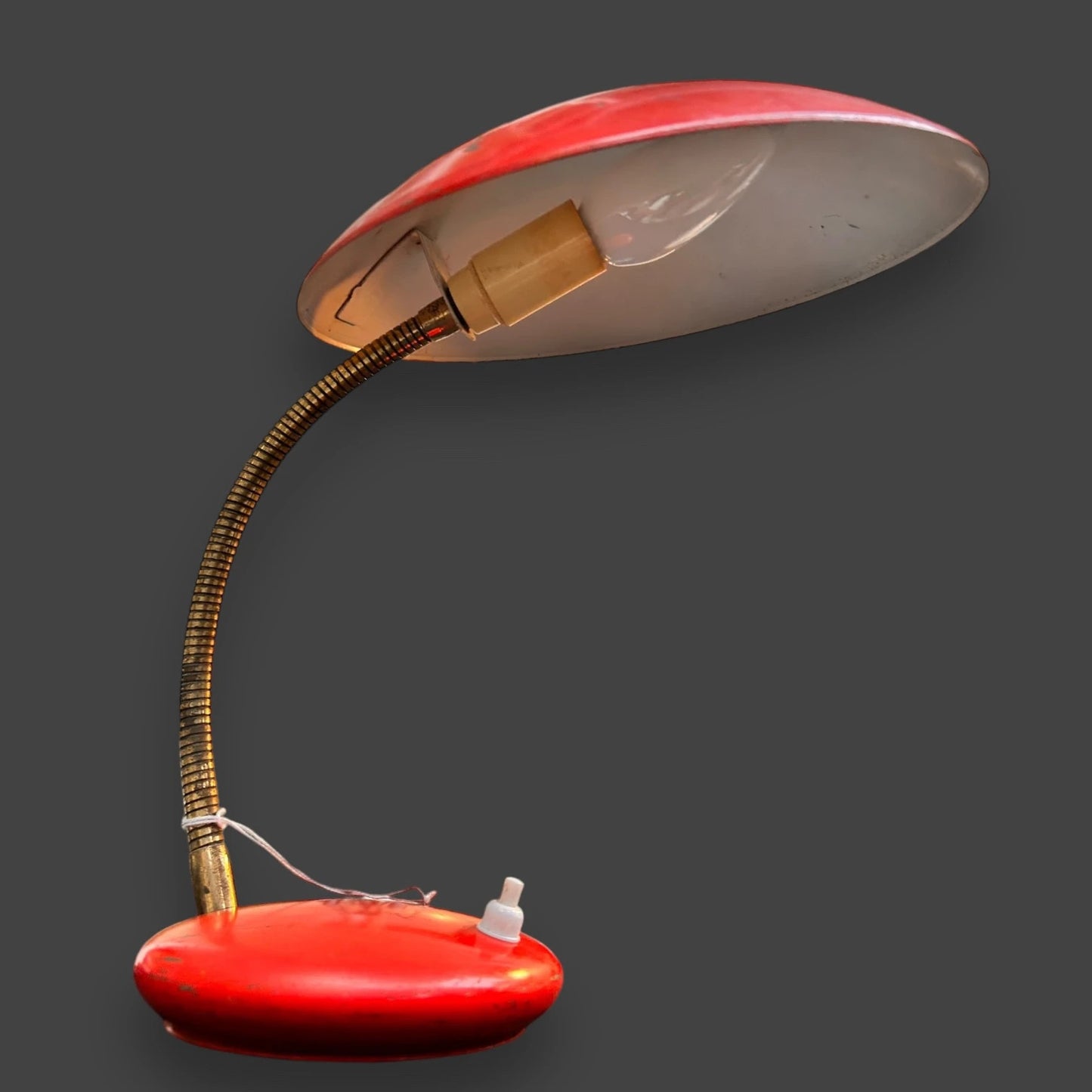 Mid century red space age desk lamp