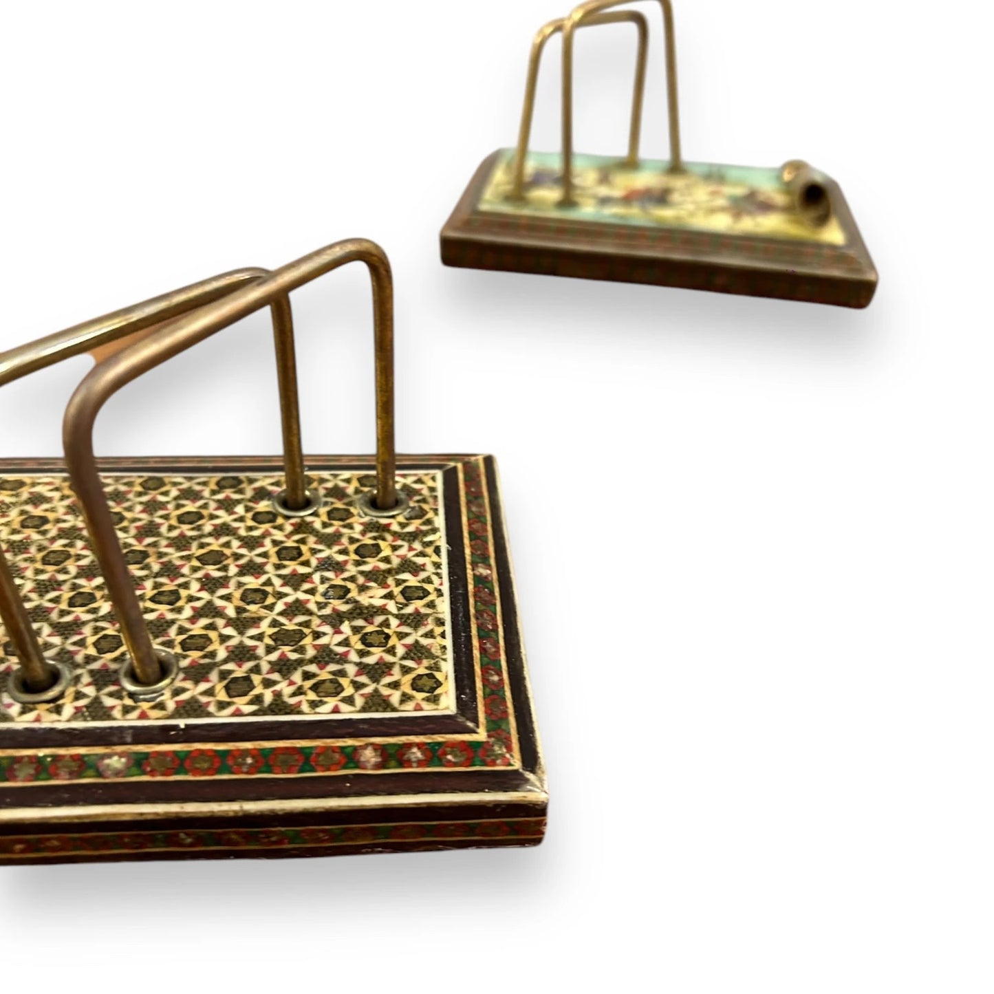 Vintage 1960s Persian Khatam Letter Holder