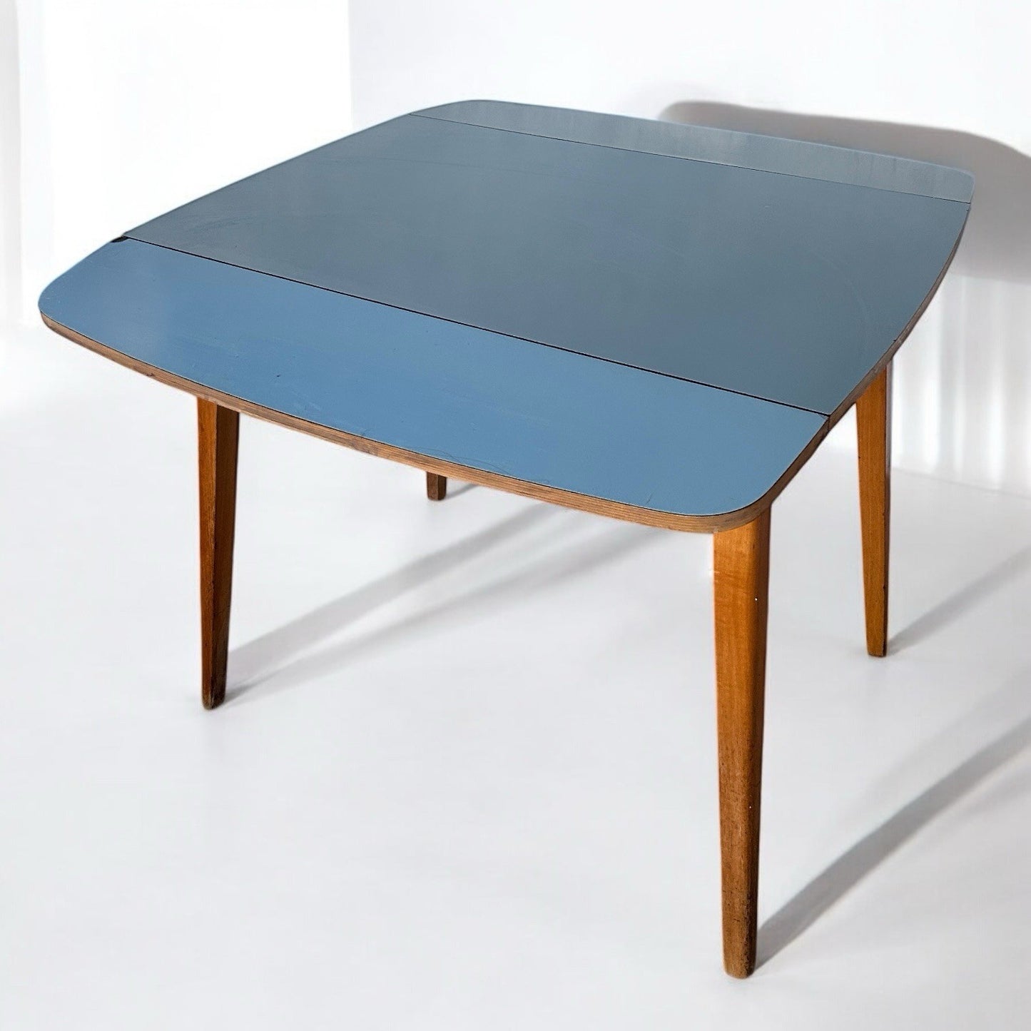 Mid Century Blue Formica Drop Leaf Table Retro Kitchen MCMr