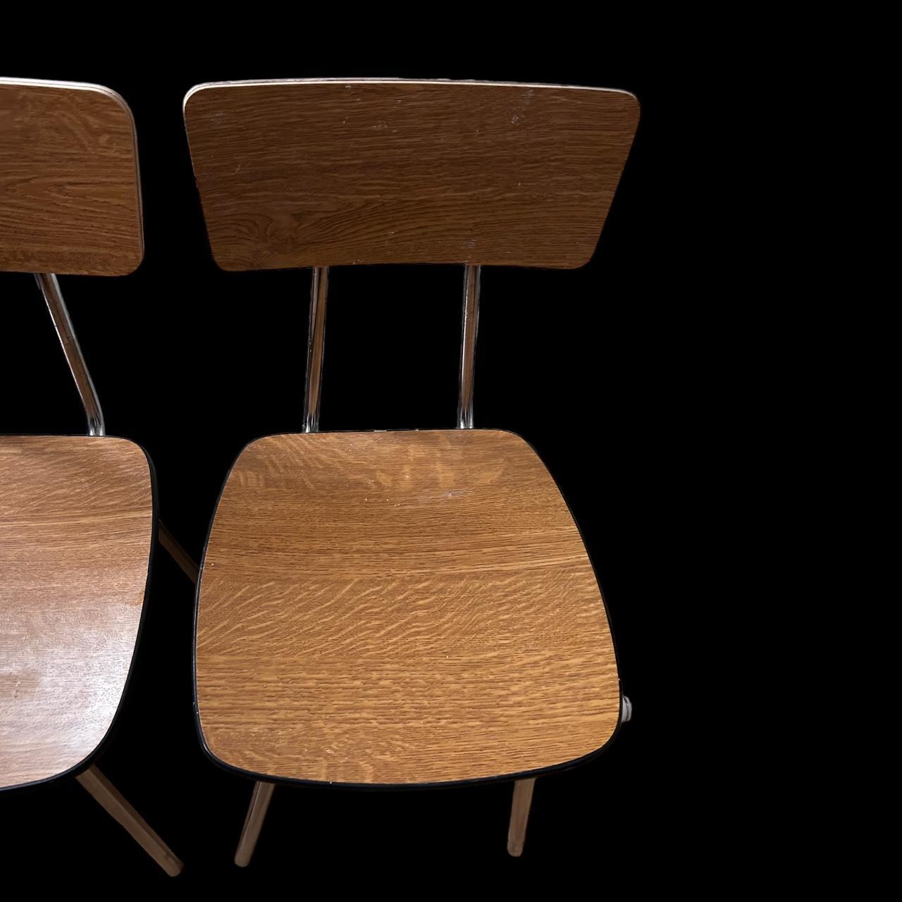 Mid Century Teak Formica Chrome Chairs
