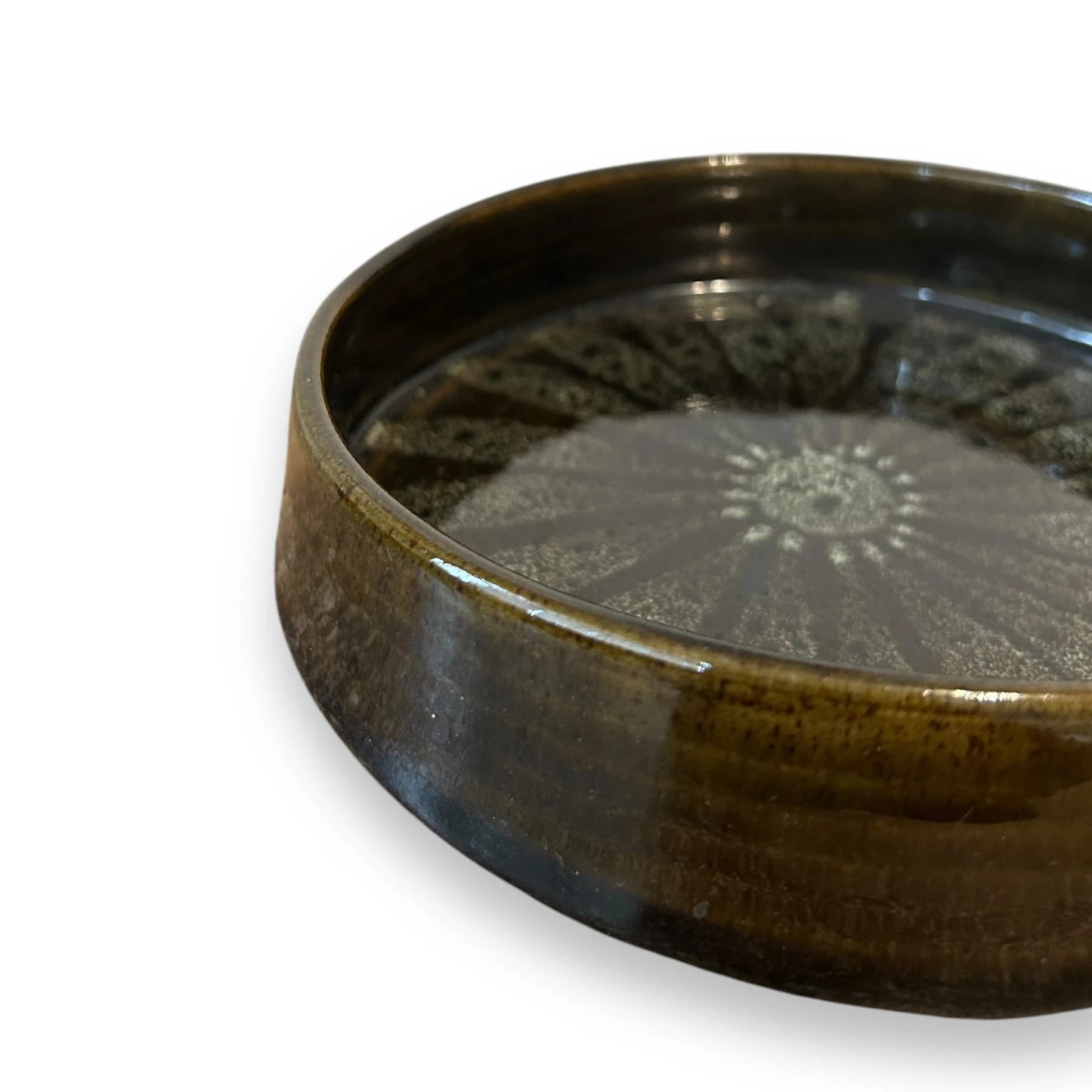 Mid Century Lotus Pottery Bowl