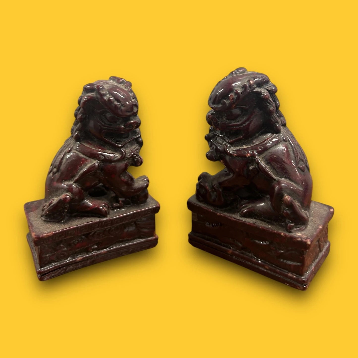 Vintage 1980s Foo Dog Statues