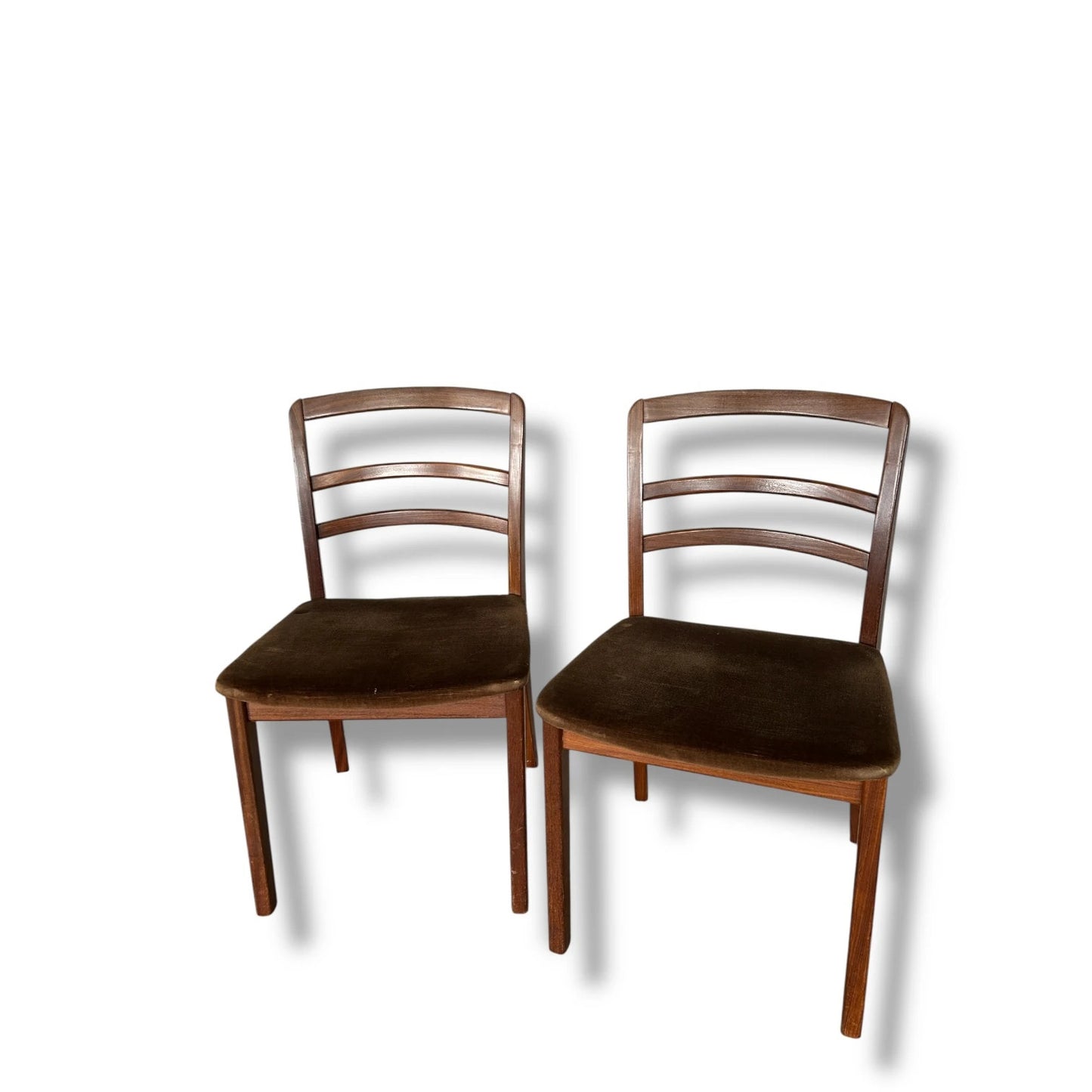 Pair of Vintage G Plan Dining Chairs – Mid Century Modern Wooden Ladder-Back Chairs