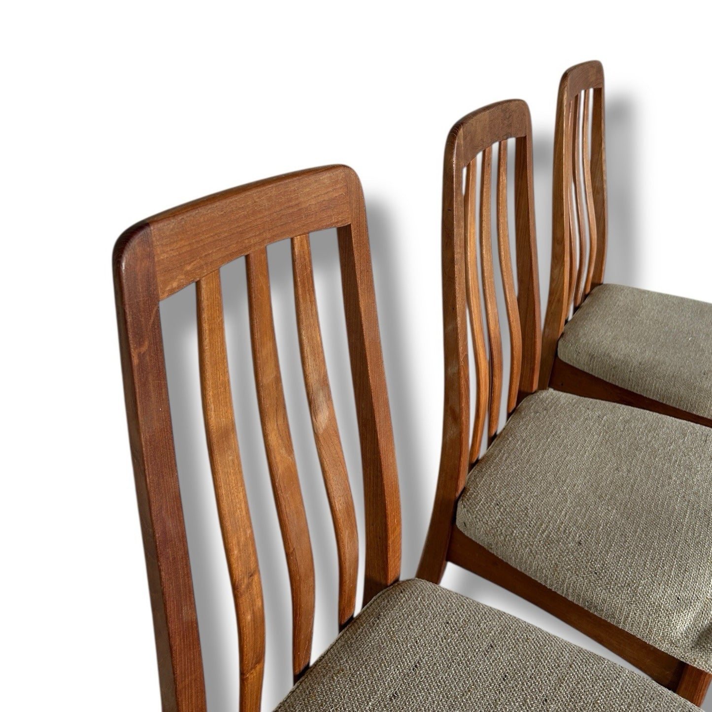 Set 3 Vintage Mid Century Modern Teak Dining Chairs Benny Linden