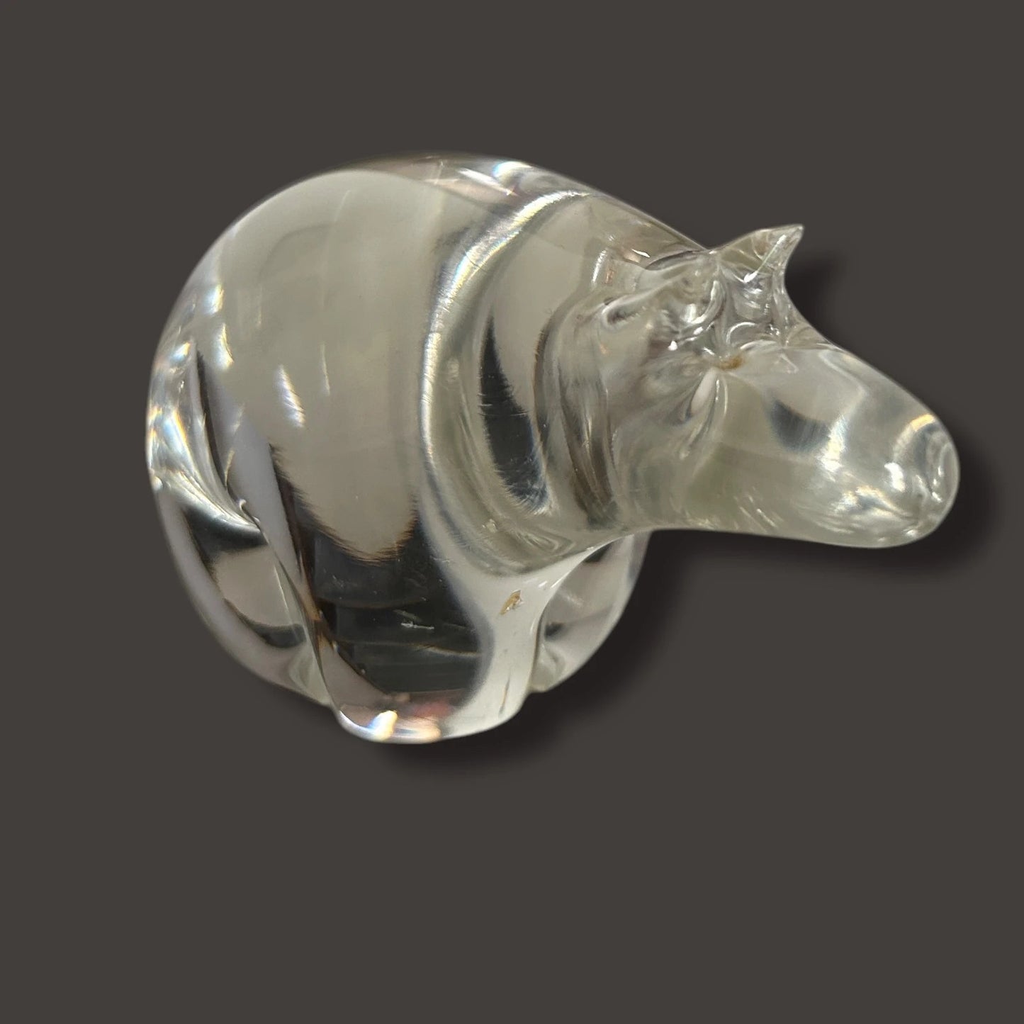 Mid Century glass polar bear paperweight
