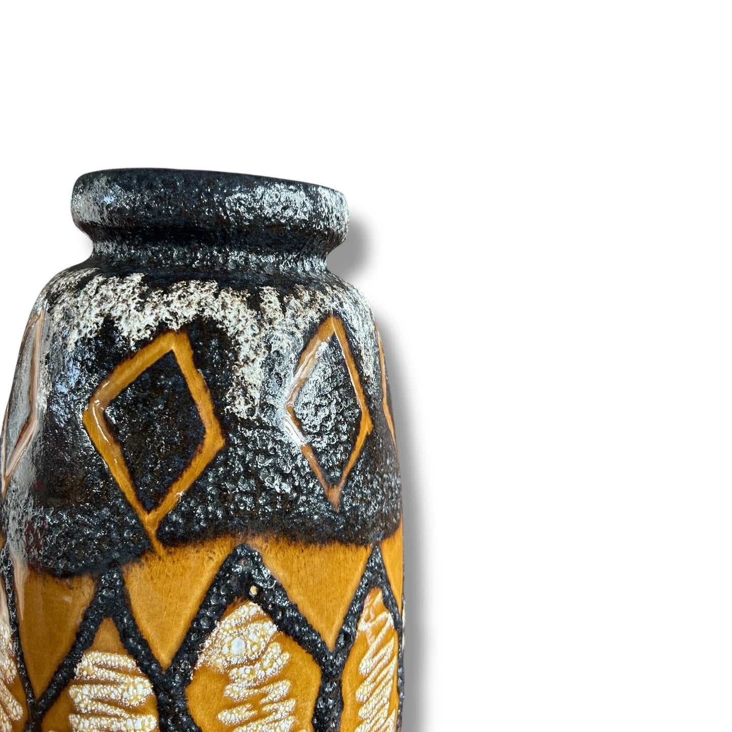 West German Vase | Large Fat Lava Pottery | Mid Century Modern