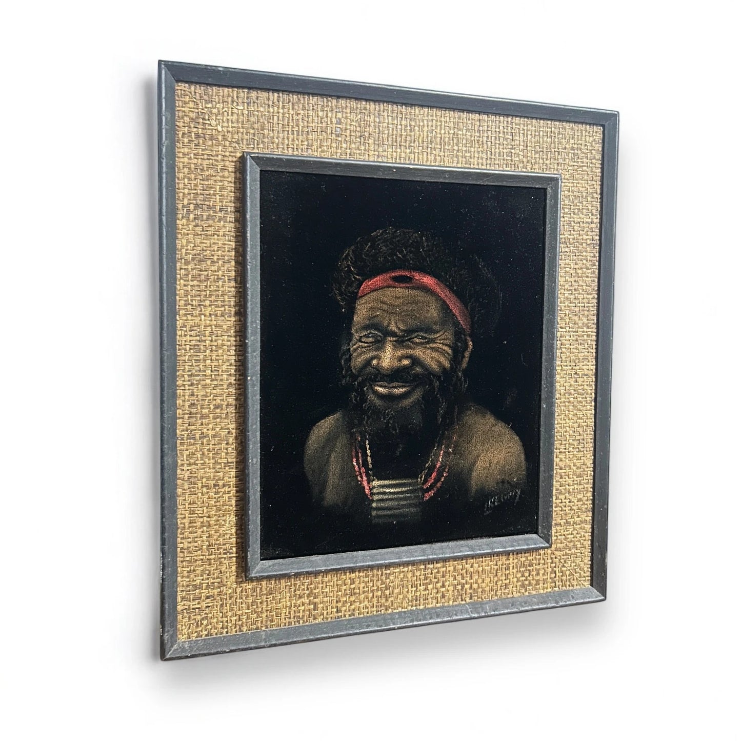Vintage 1960s Aboriginal Traditional Man Painting