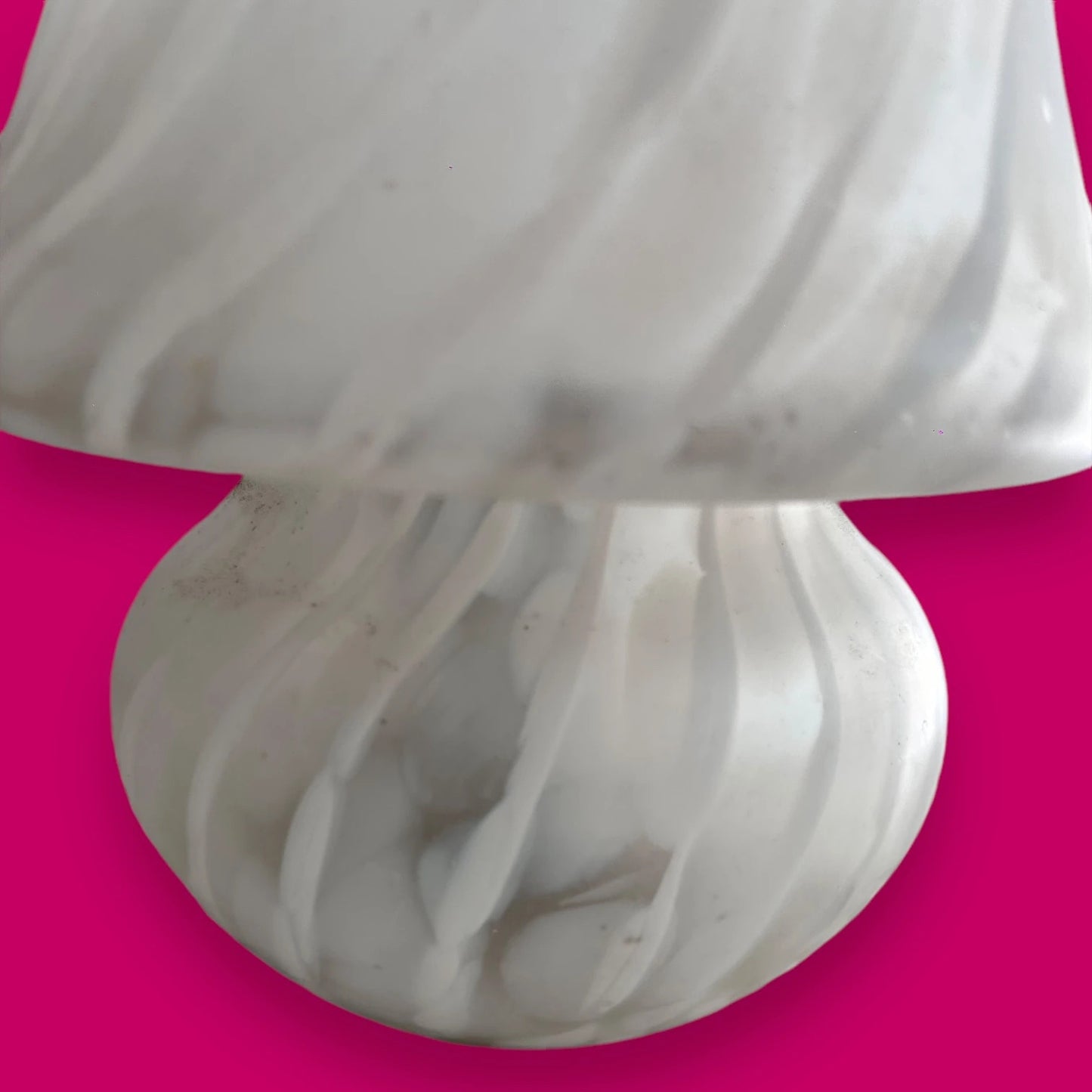 Vintage 1970s Peill & Putzler Mottled Mushroom Glass Table Lamp