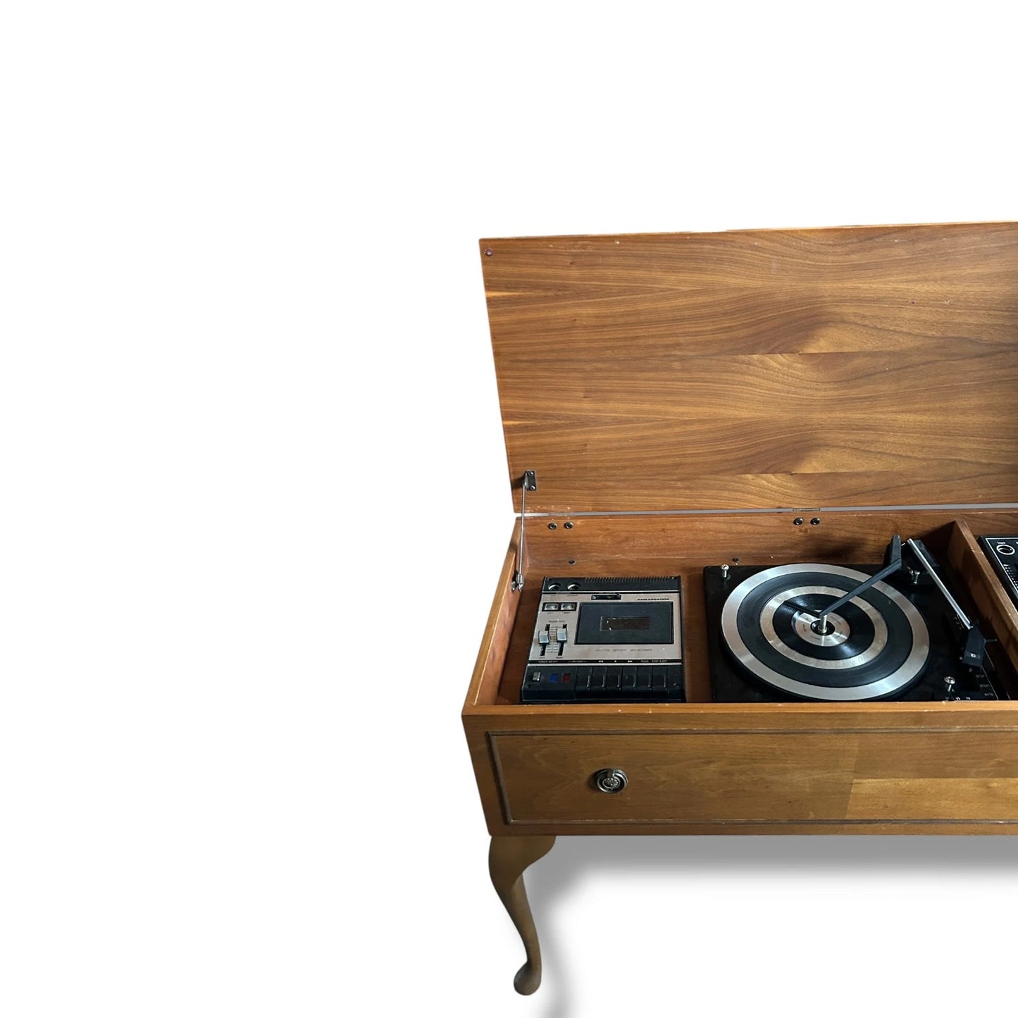 Vintage Ambassador Radiogram in Teak | 1970s Stereo Turntable, Cassette & Tuner