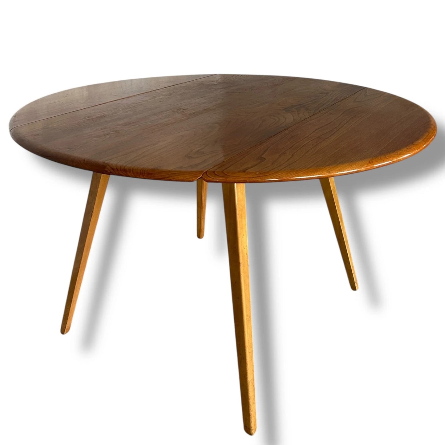 Mid Century Modern Ercol Elm Drop Leaf Extending Dining Table