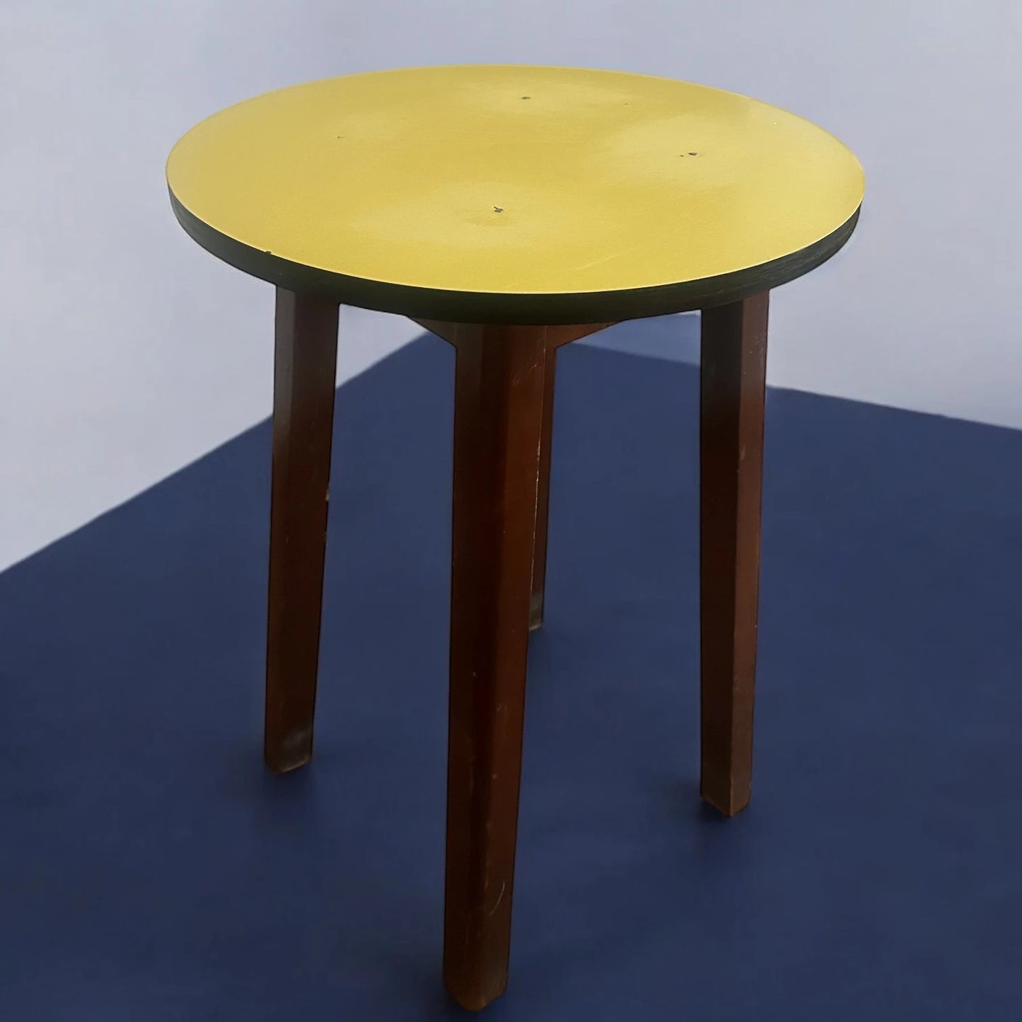 Mid Century Yellow Formica Round Table