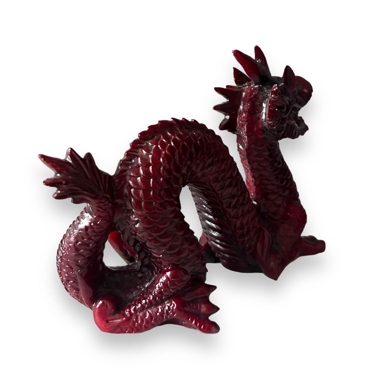 vintage 1970s Chinese red dragon sculpture