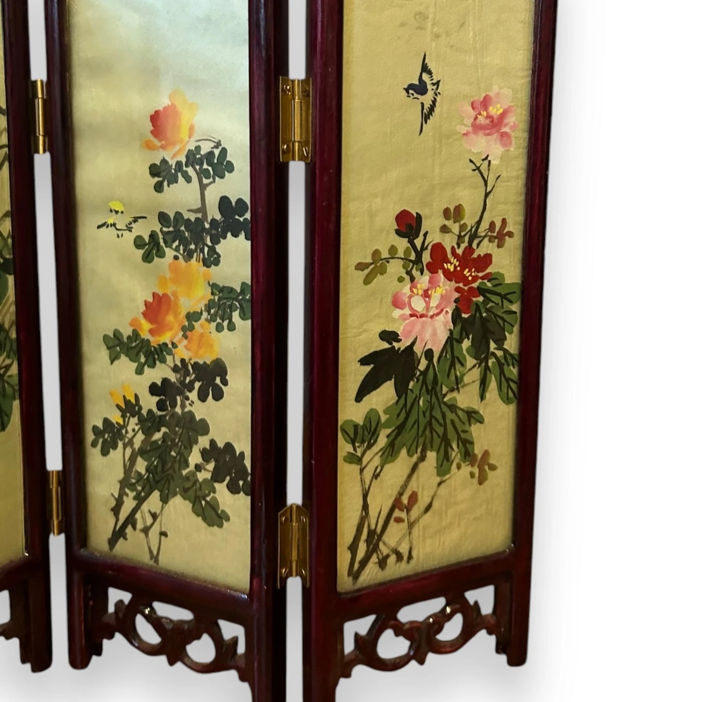 Vintage 1950s Chinese landscape mini screen divider