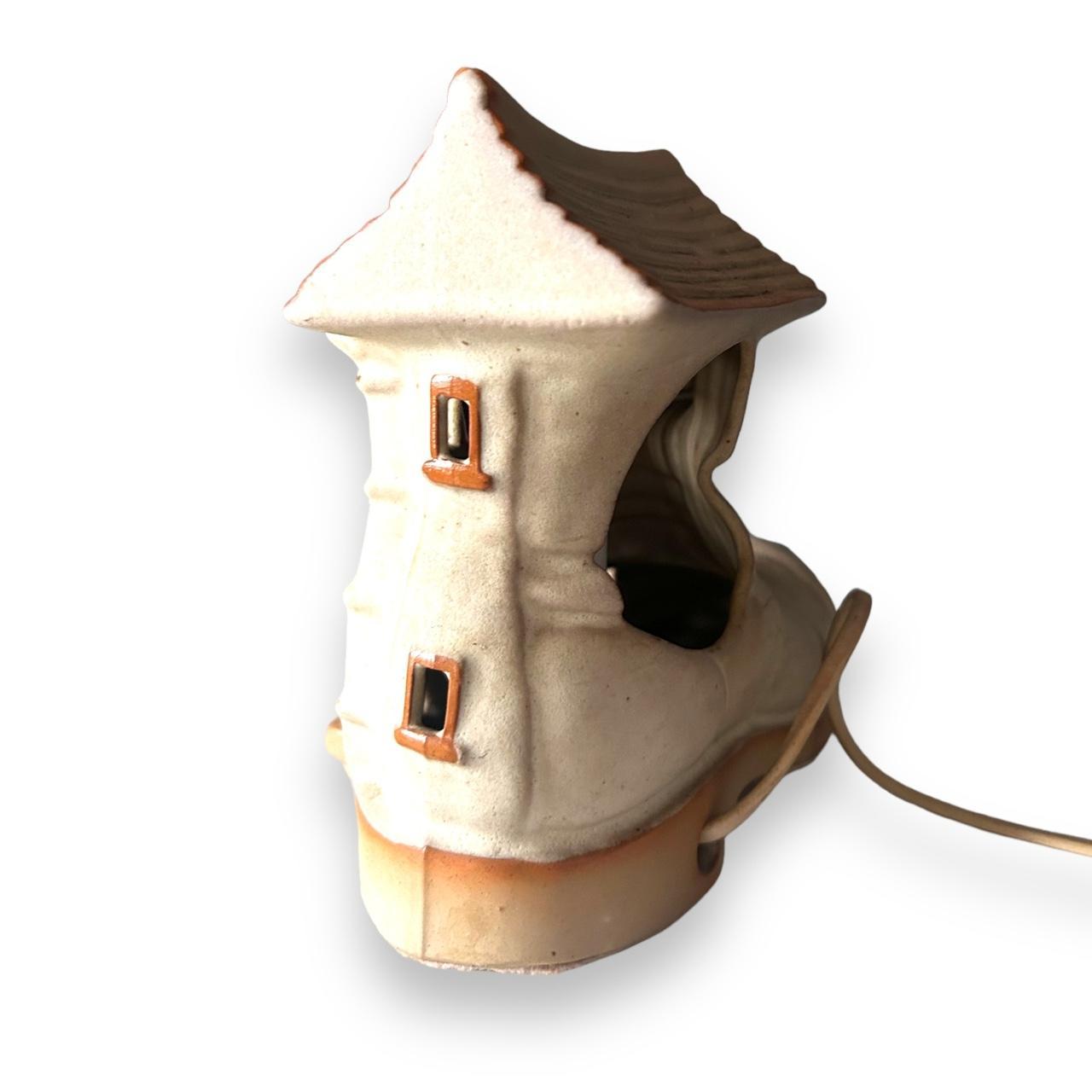 Vintage 1970s Shelf Pottery Boot Lamp