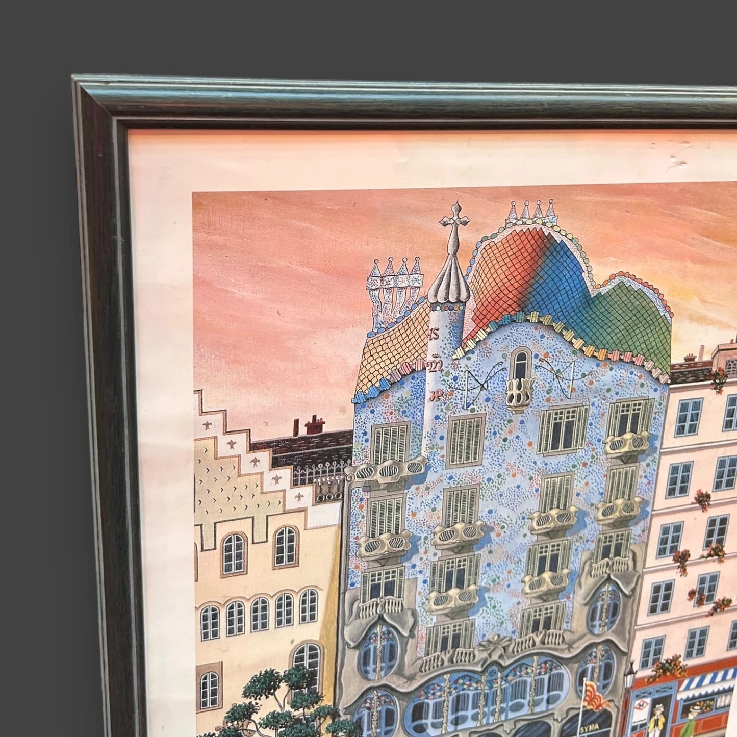 Vintage 90s Antoni Gaudi Framed Poster