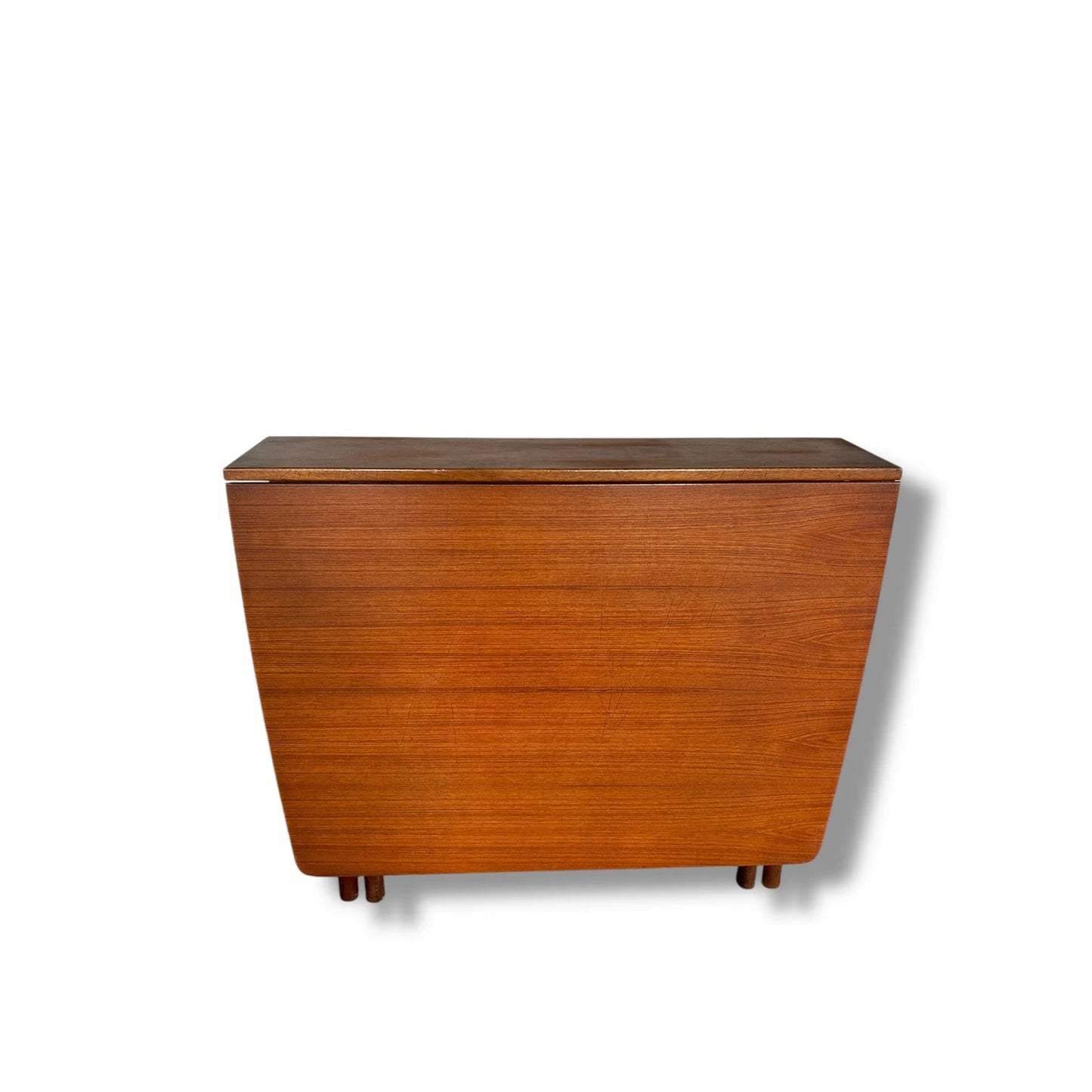 Mid Century Modern Teak Wood Extendable Drop Leaf Dining Table