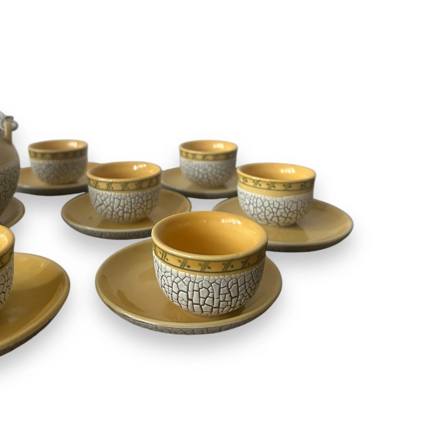 Vintage 1970s Vietnamese Eggshell Teapot Set