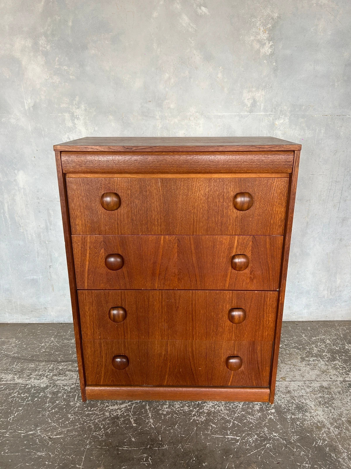 Mid Century Modern Elliot’s of Newbury Walnut Tallboy Chest of Drawers