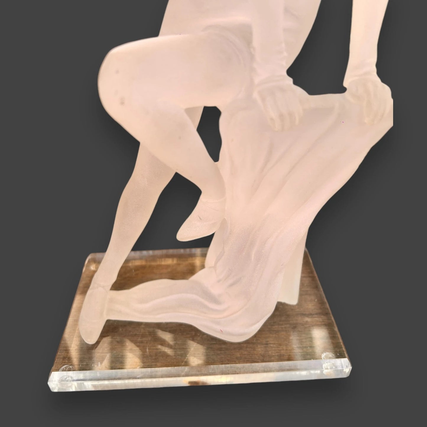Vintage 1990s Art Deco Lady Lucite Sculpture