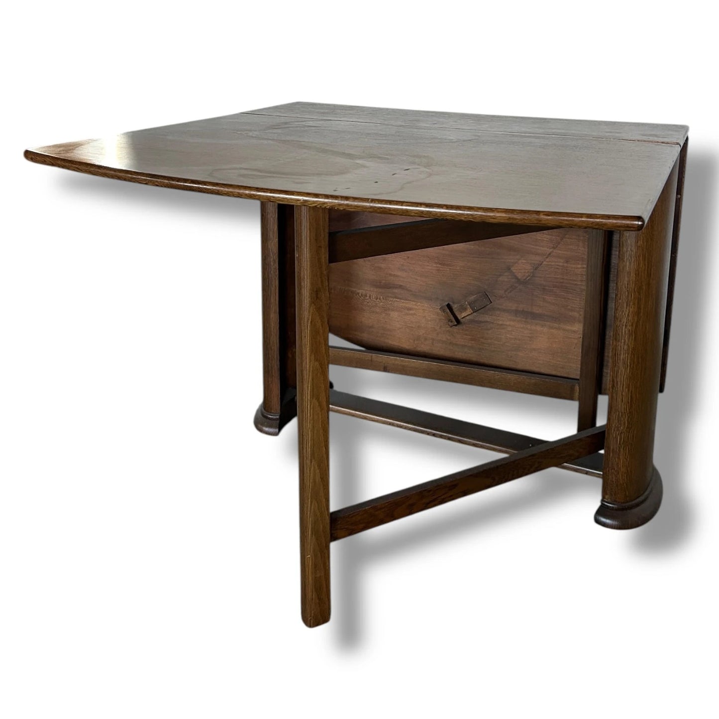 Vintage Art Deco Beautility Walnut Drop Leaf Extending Table