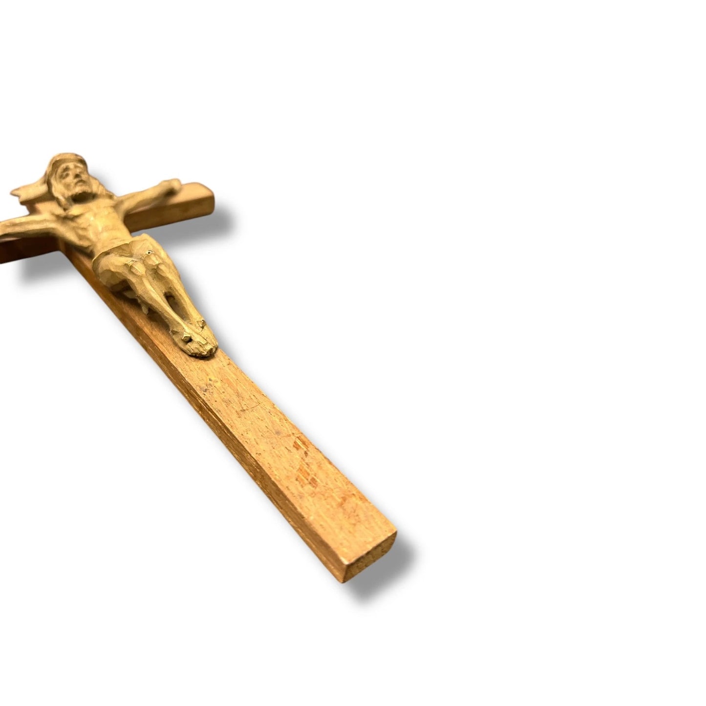 Mid Century Inri Teak Wood Jesus Crucifix