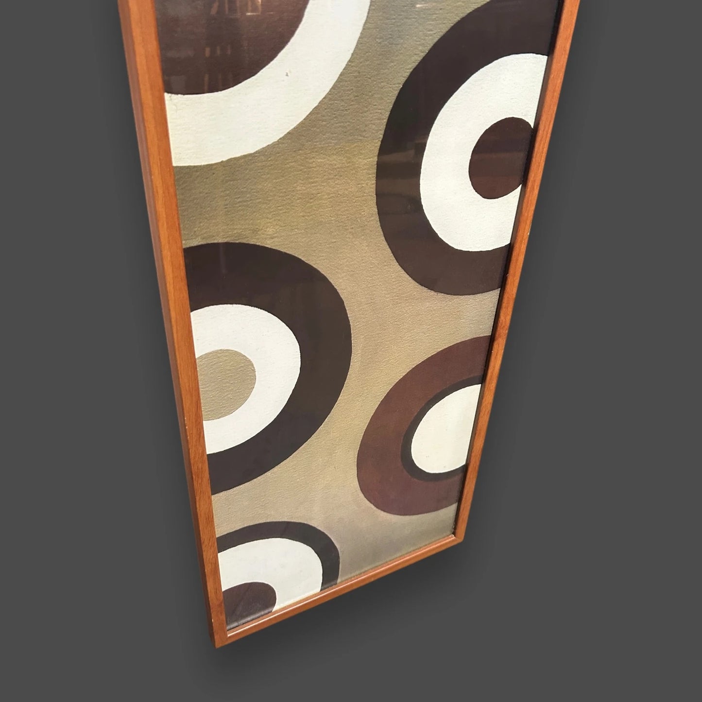 Mid Century groovy textile print art frame