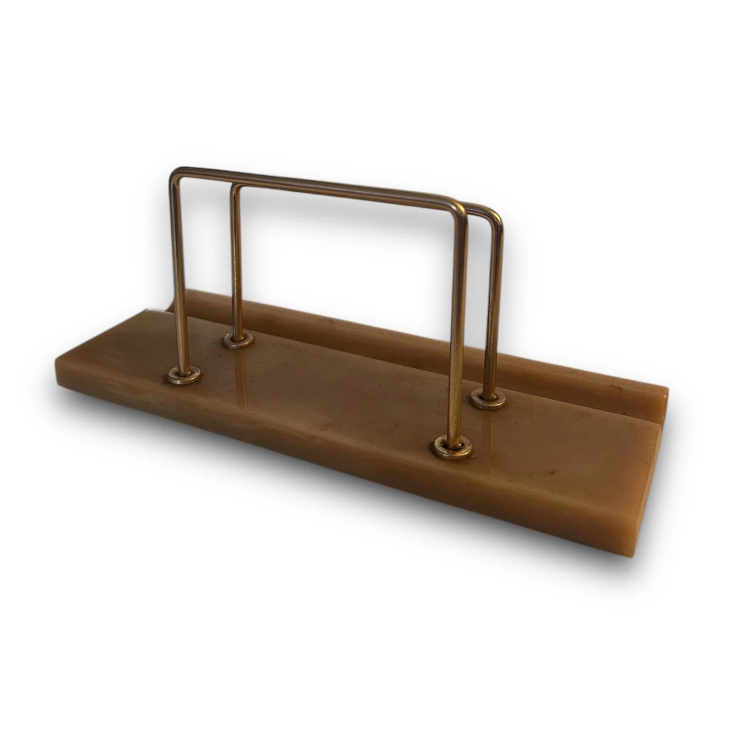 Mid Century Onyx and Brass Letter Holder