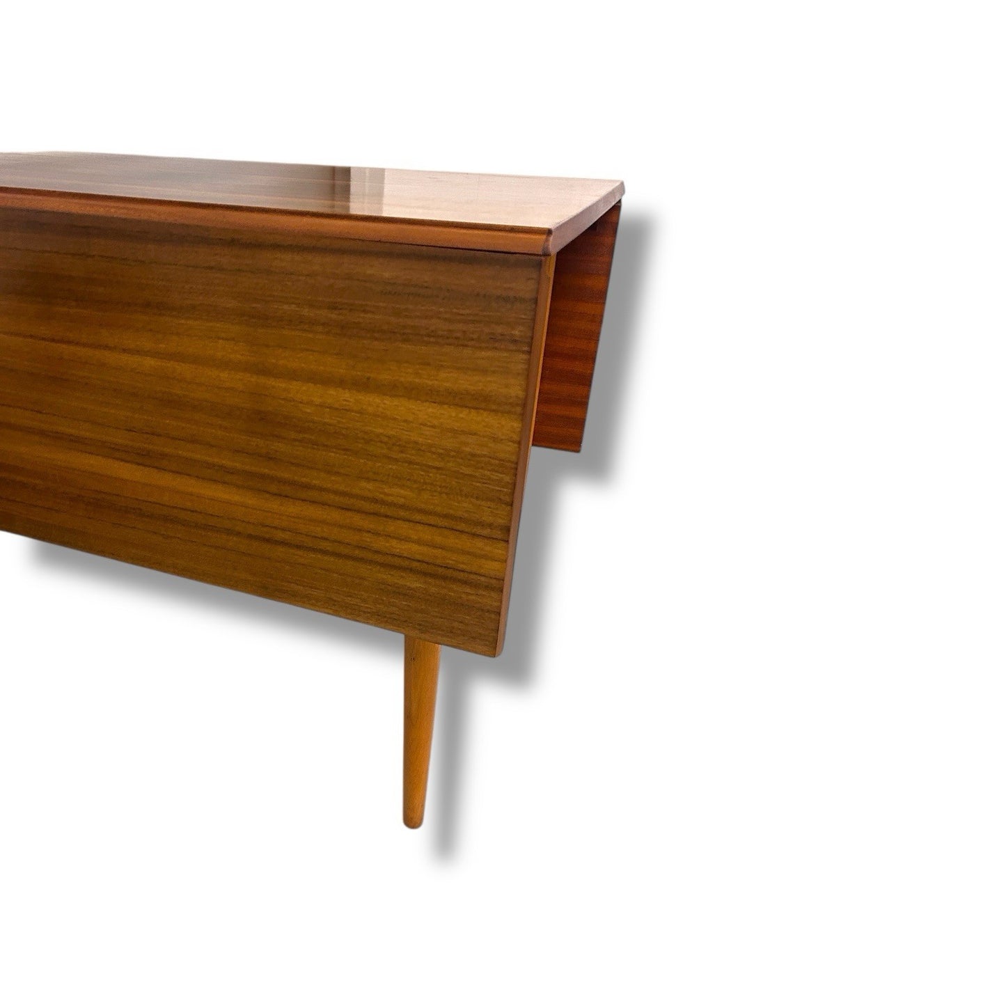 Mid Century Walnut Wood Drop Leaf Table