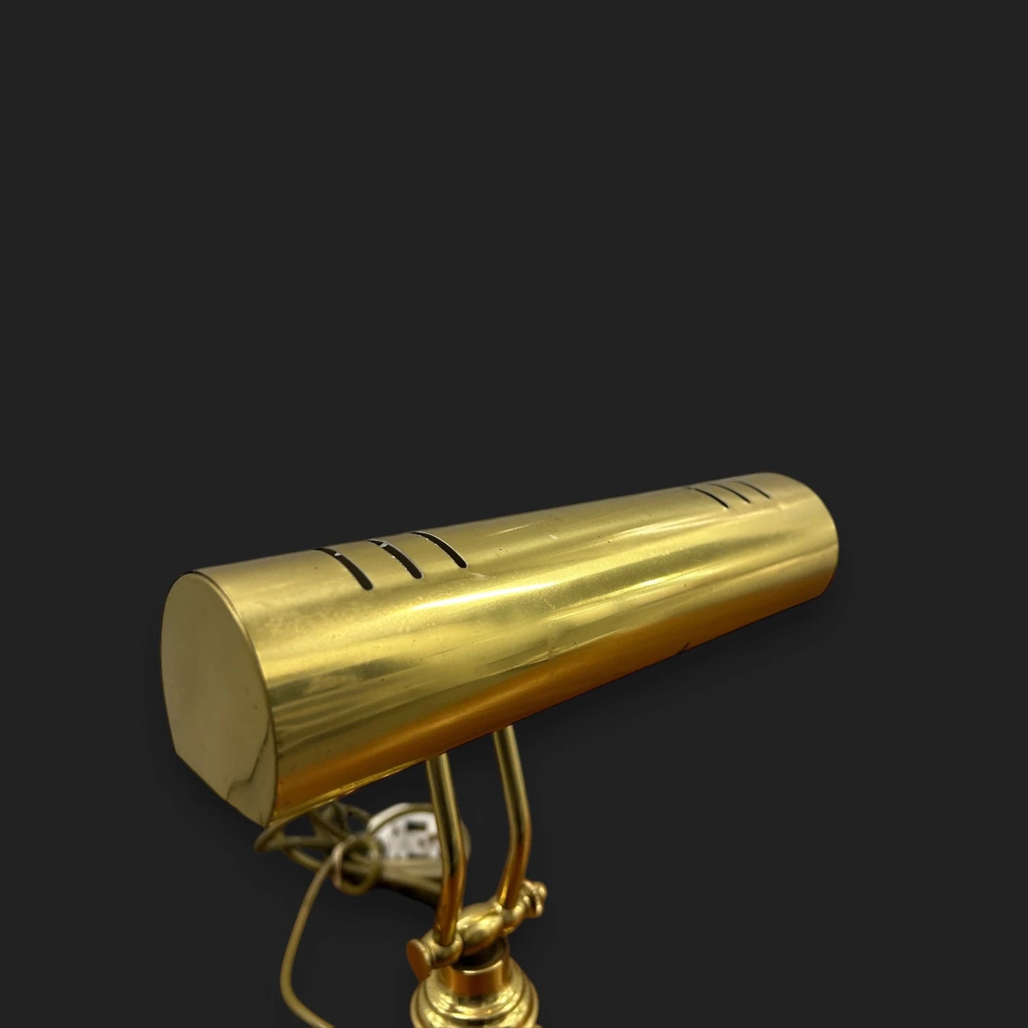 Vintage 1980s brass bankers table lamp