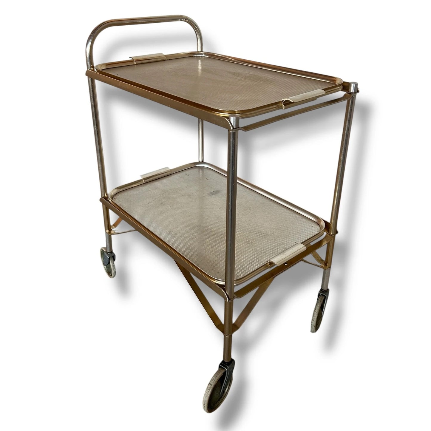 Mid Century Modern Metal Drinks Cart Serving Trolley