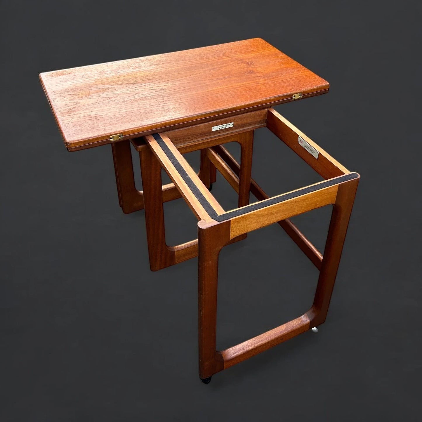 Mid Century Mcintosh Metamorphic Nest of Tables Trolley