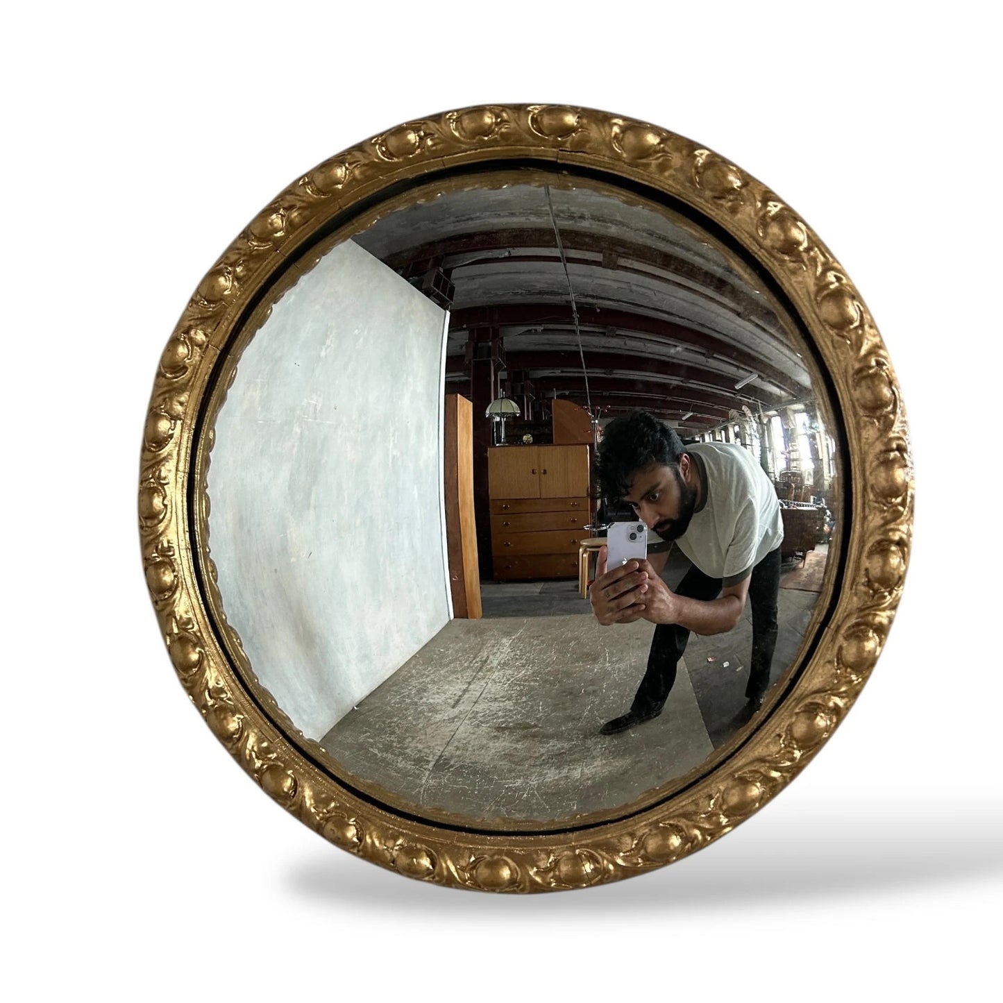 Vintage Convex Mirror – Round Gilt Frame Wall Mirror