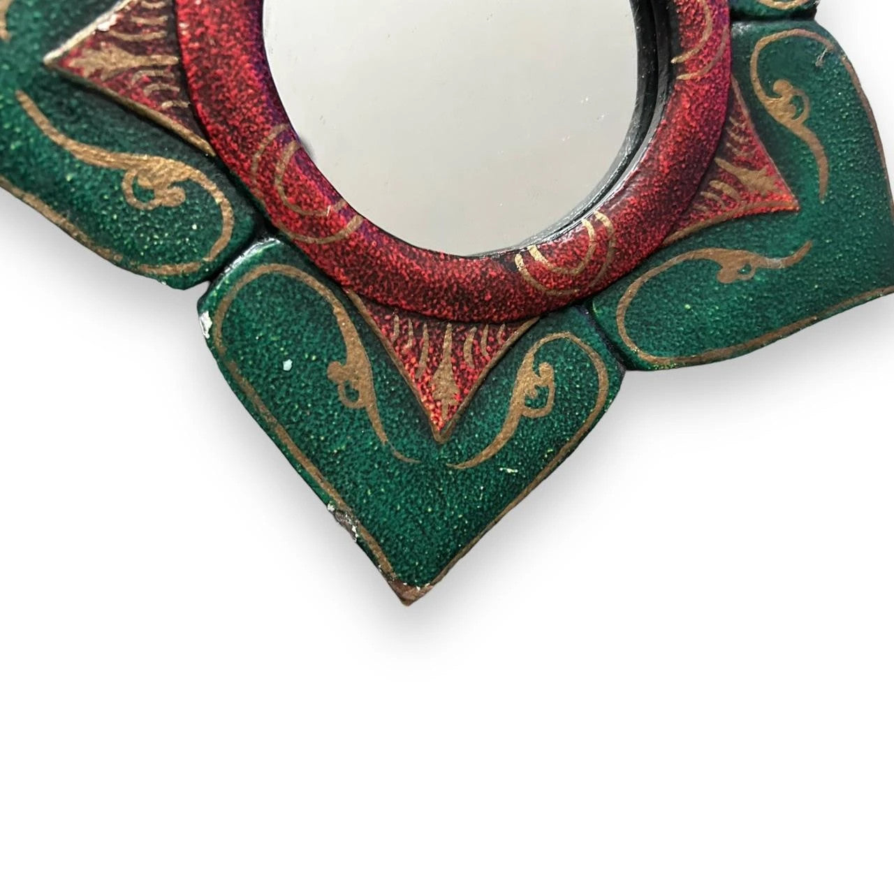 Mid Century Carved Wood Star Shaped Mirror