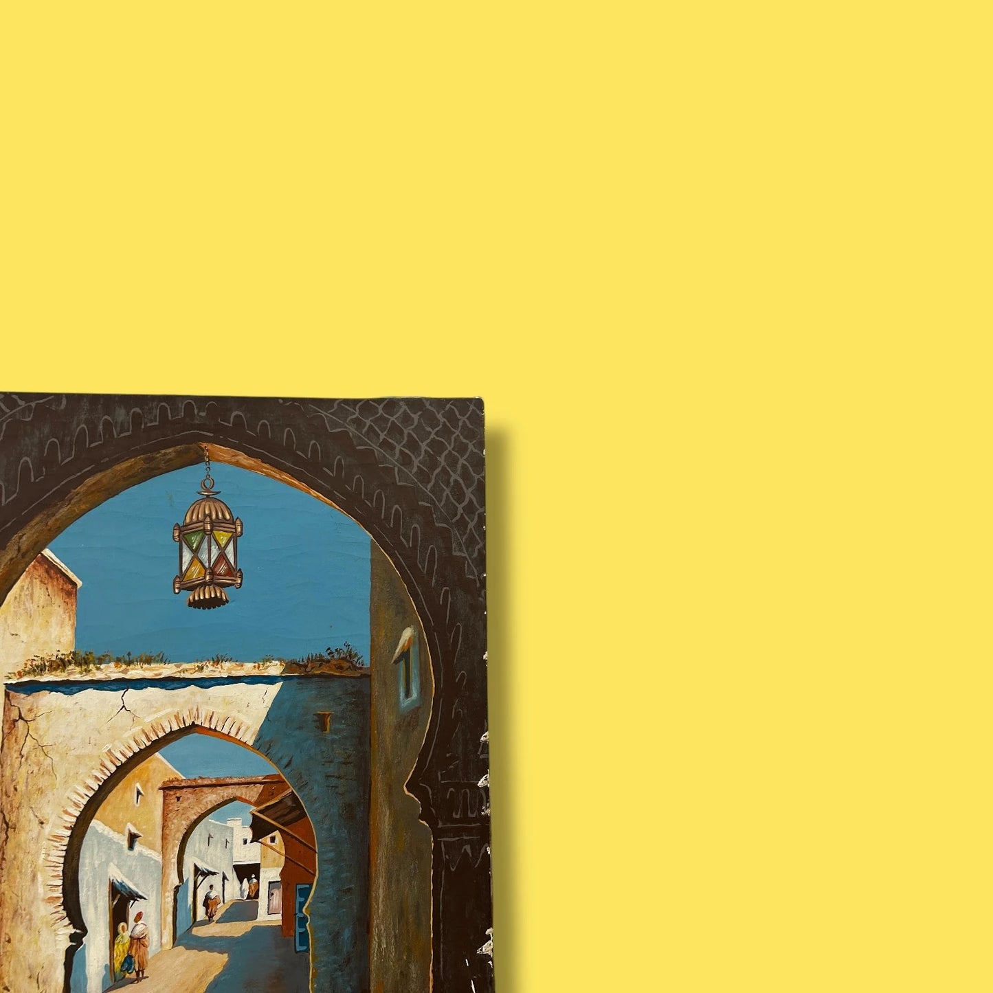 Vintage 1980s Moroccan Scene Oil Painting