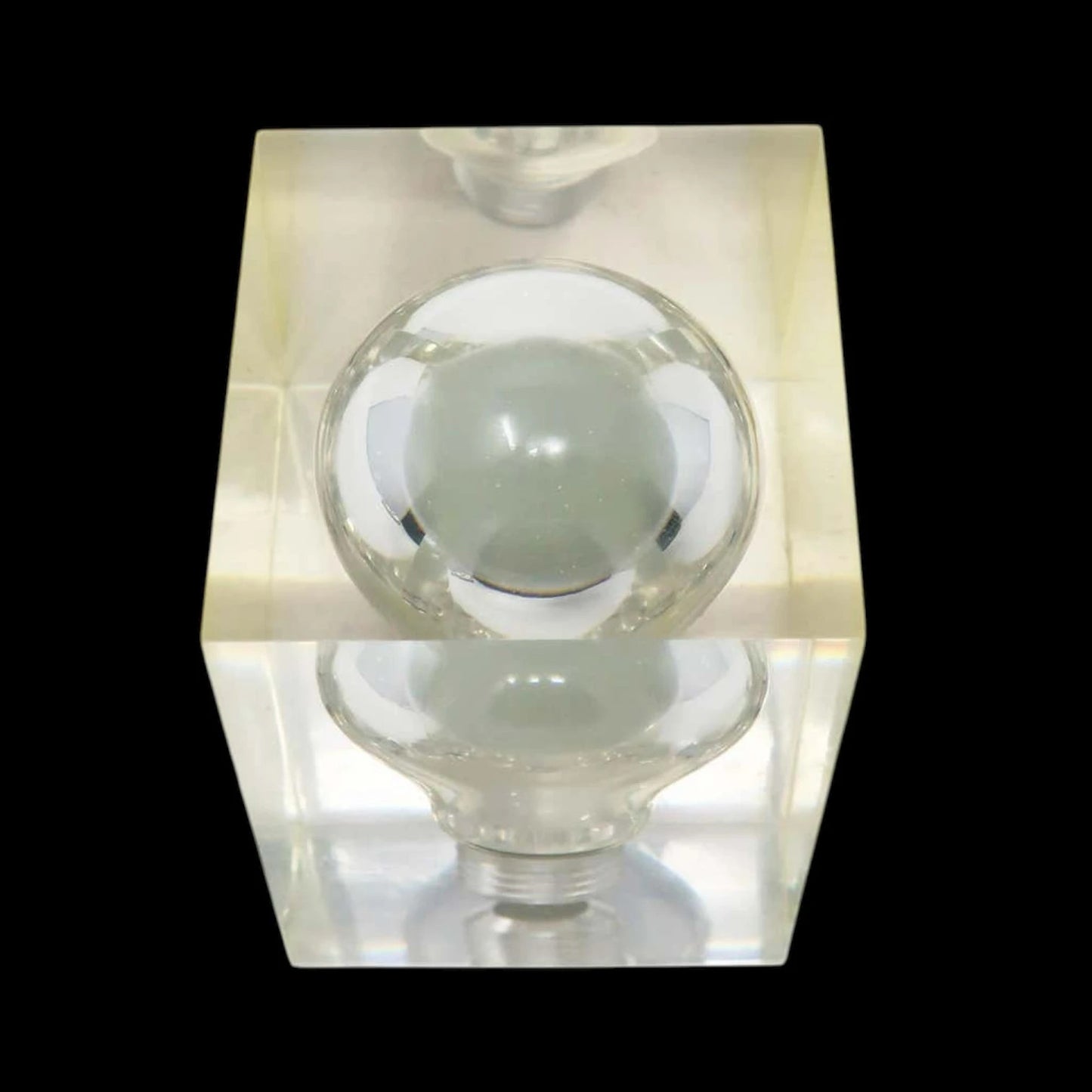 Mid Century Lucite Lightbulb Glow in the Dark Sculpture by Pierre Giraudon
