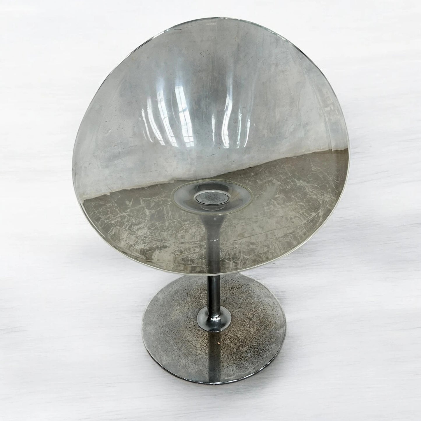 Vintage Phillipe Starck for Kartell Chrome and Plastic Ghost Egg Chair