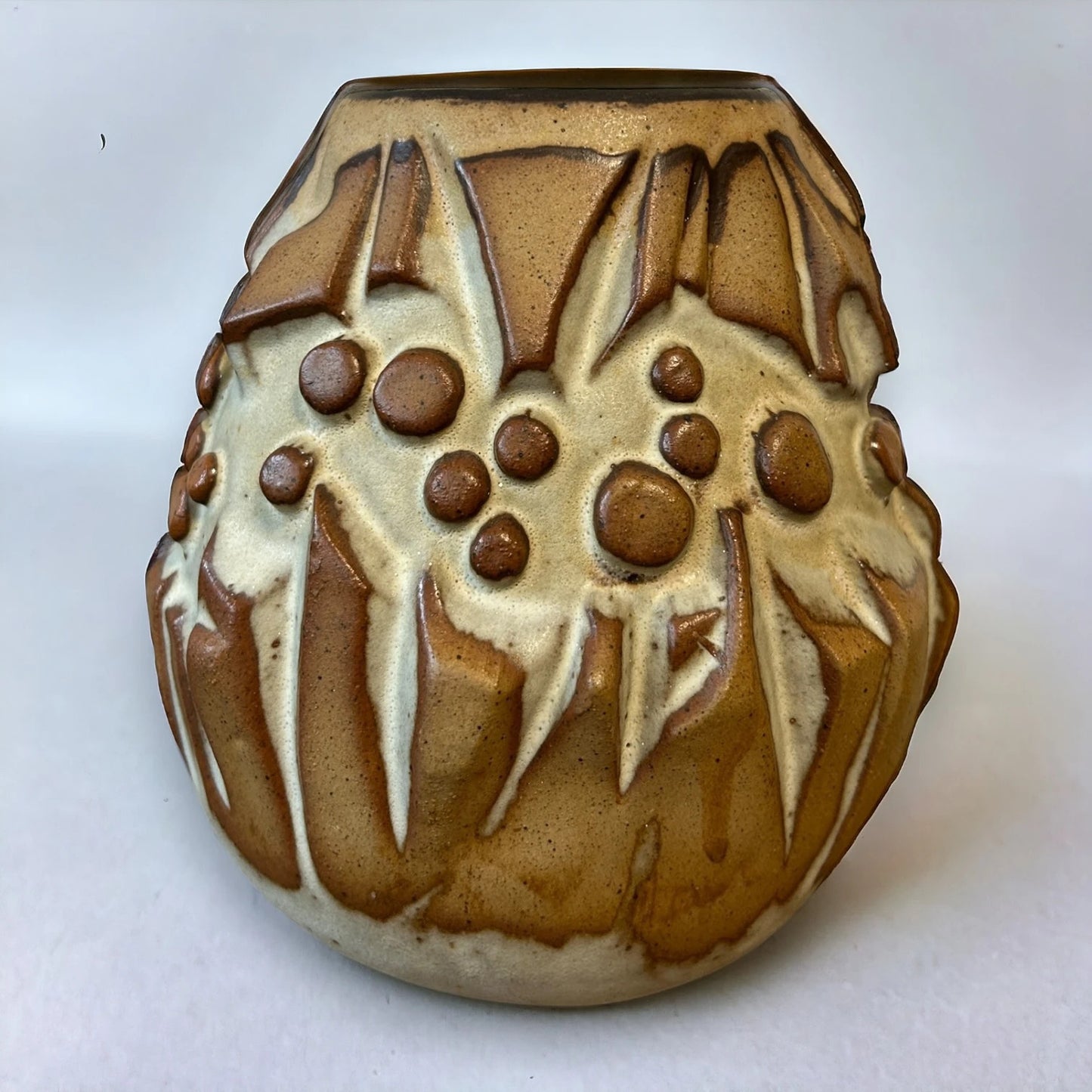 Mid Century Shelf Pottery Brutalist Vase
