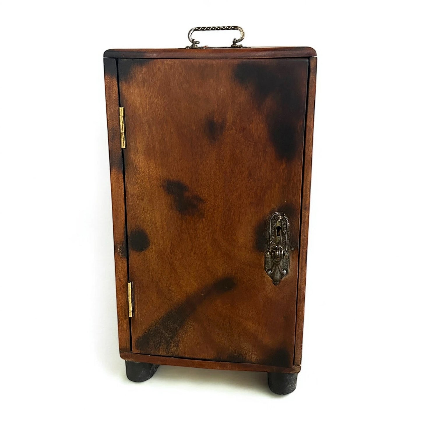 Antique Wood and Brass Japanese Cabinet