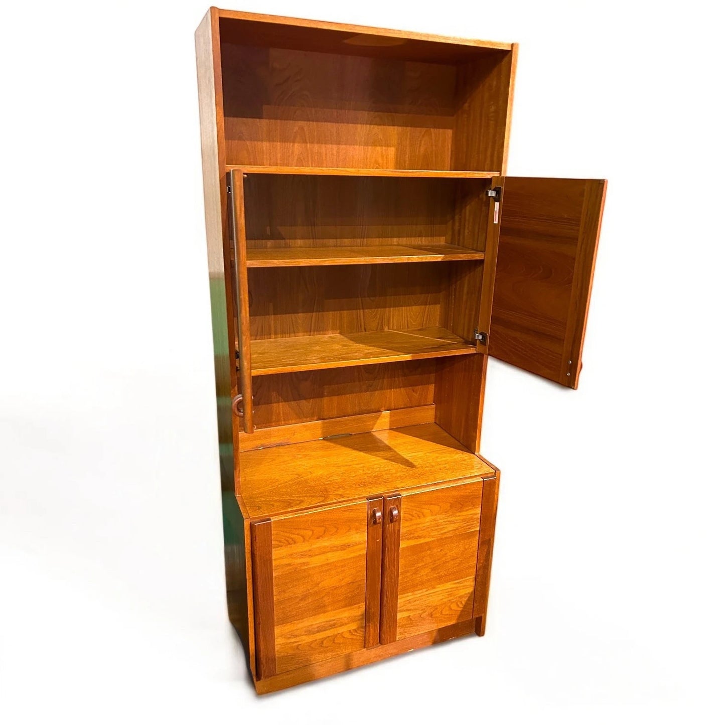 Danish Domino Cabinet | Mid Century Modern Teak Shelving Unit
